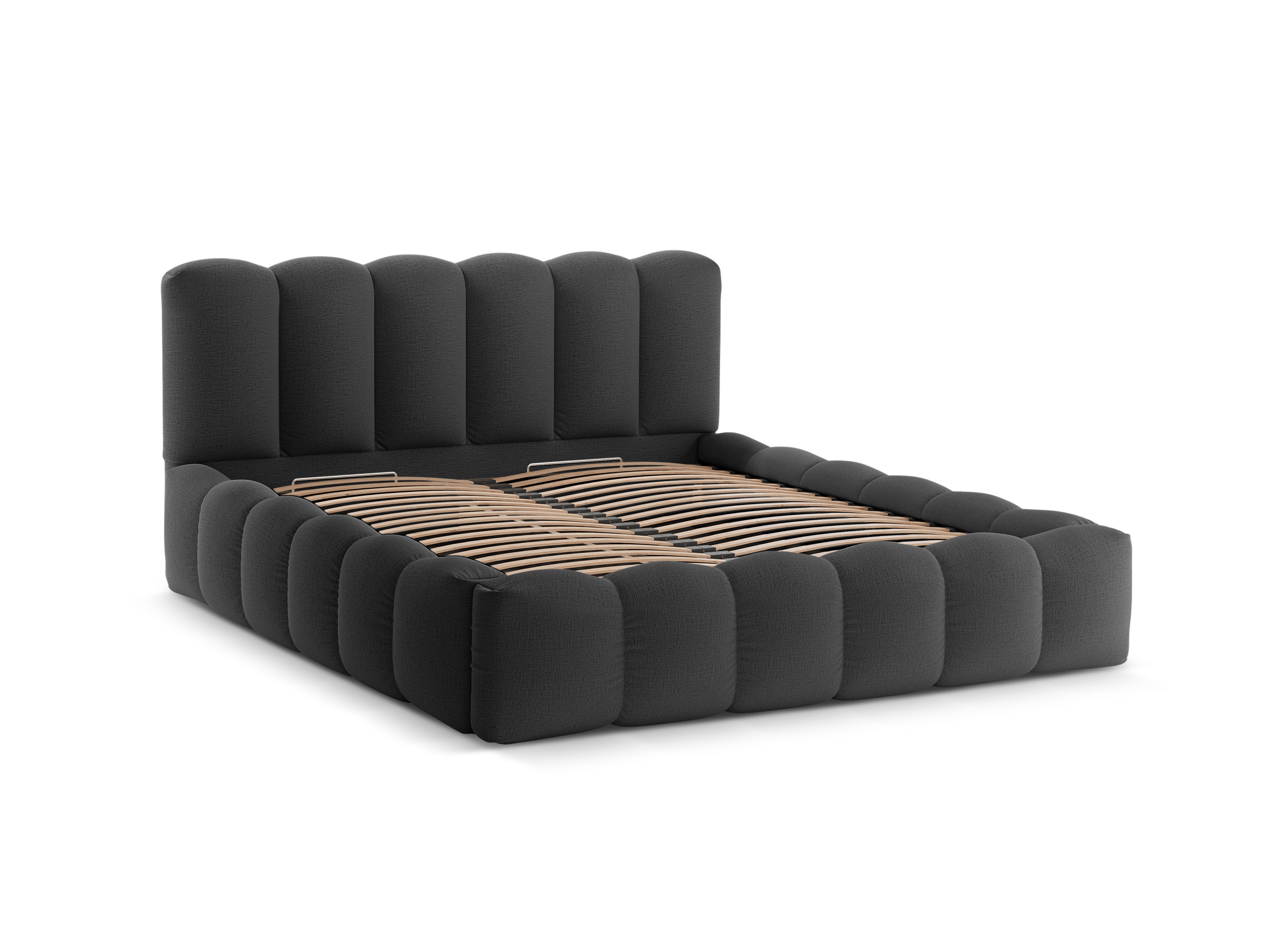 LUPINE bed with storage in anthracite