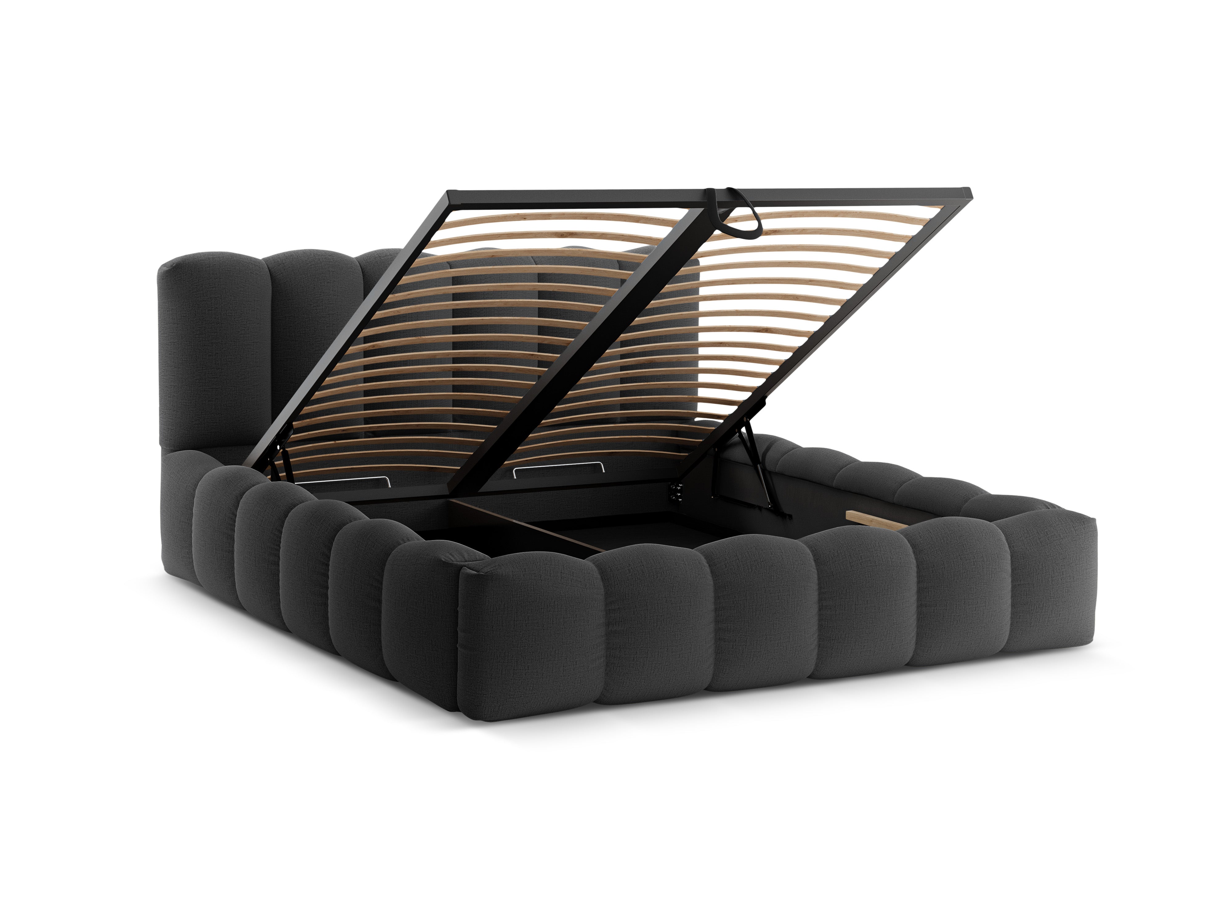 LUPINE bed with storage in anthracite