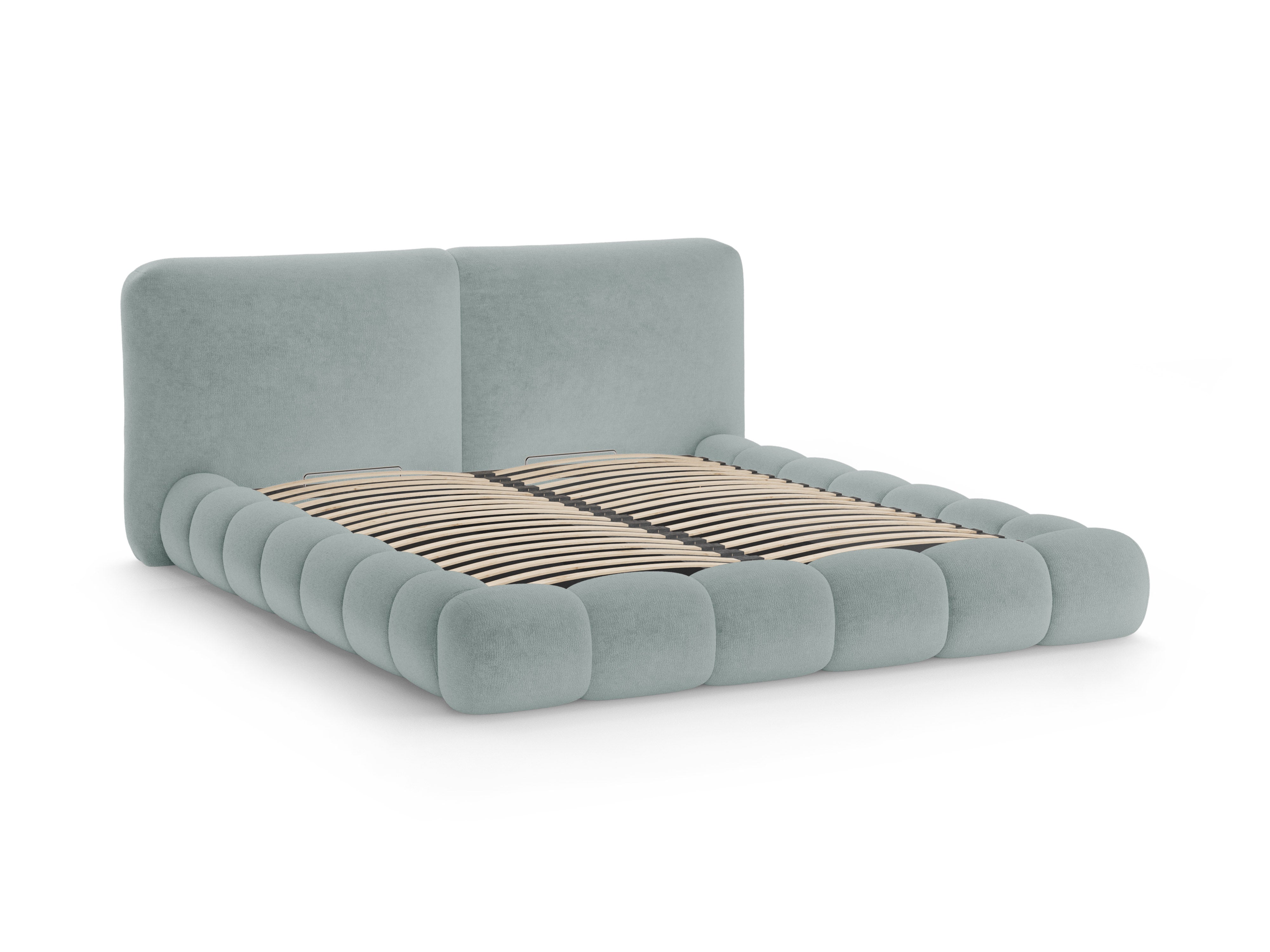 SOLANGE Bed Light Blue Chenille