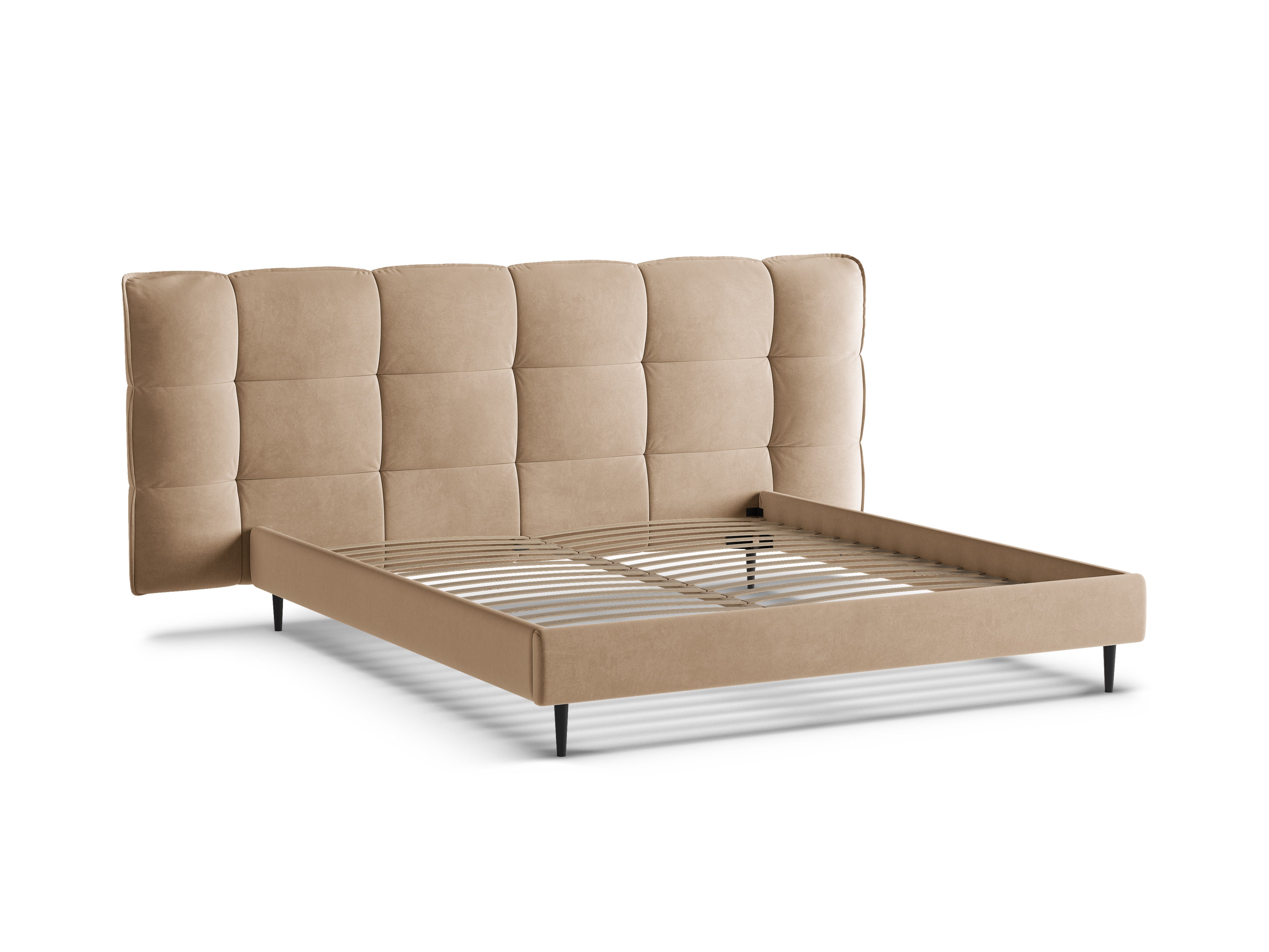 ERIC Velvet Bed in Sand