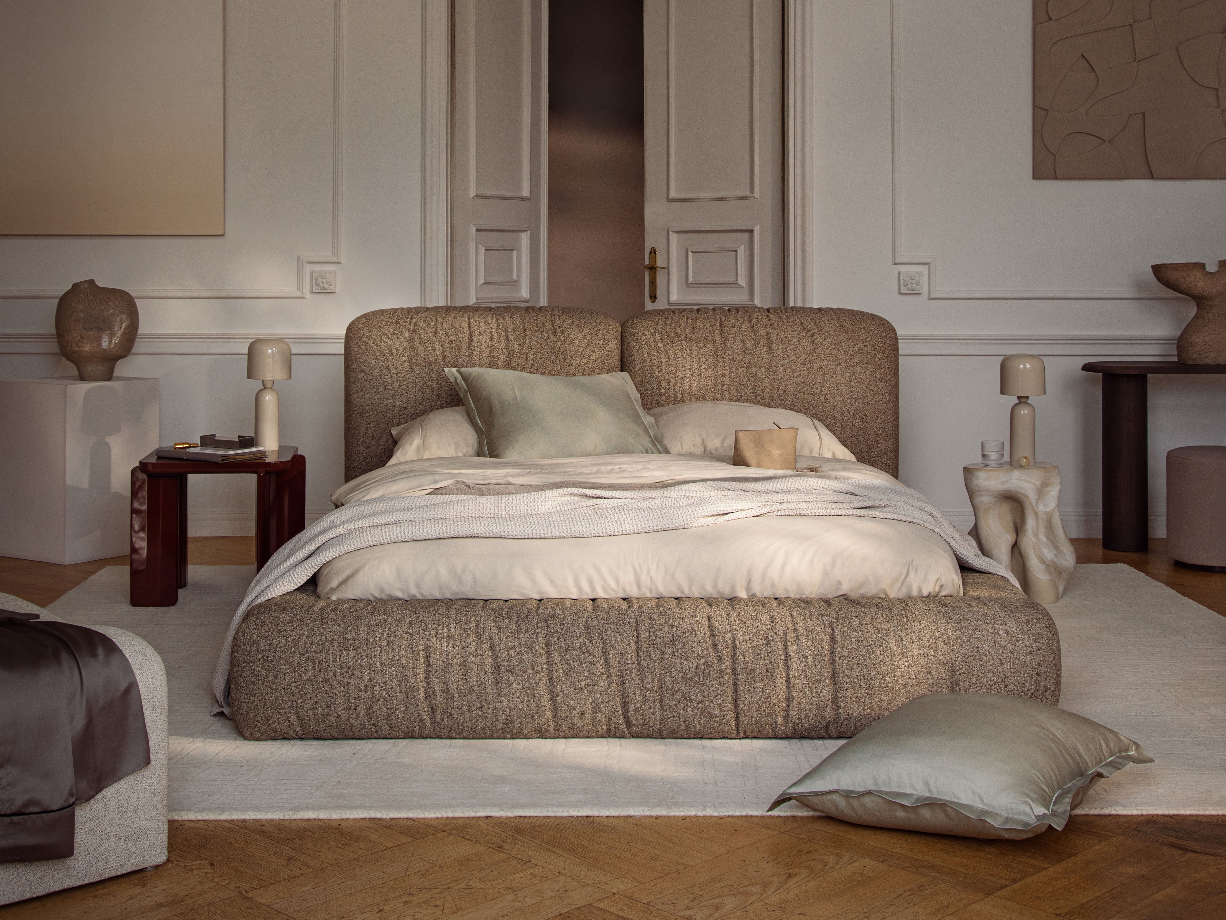 MARTINA Bed Gray Corduroy