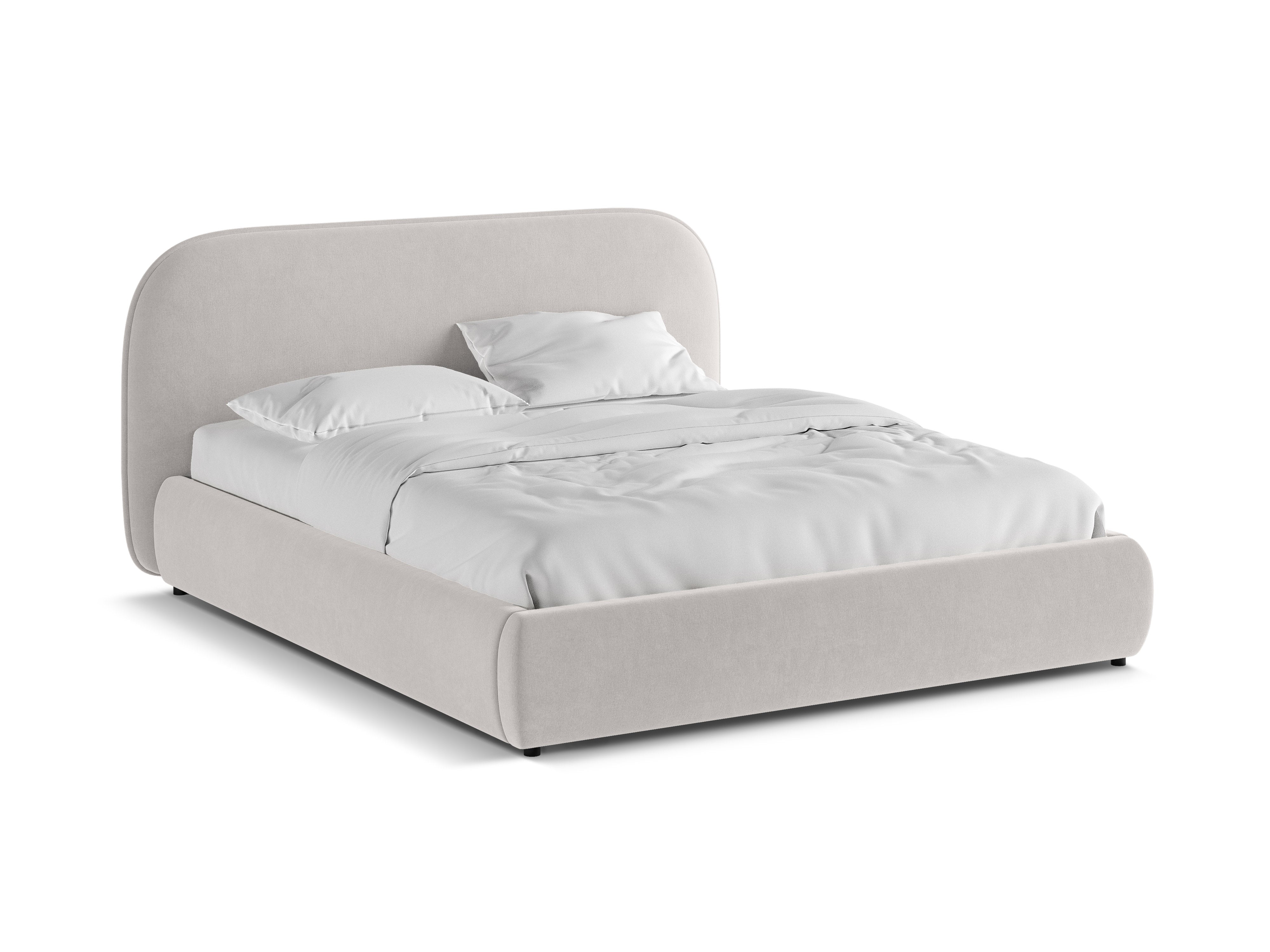Velvet Bed MURADA Light Gray