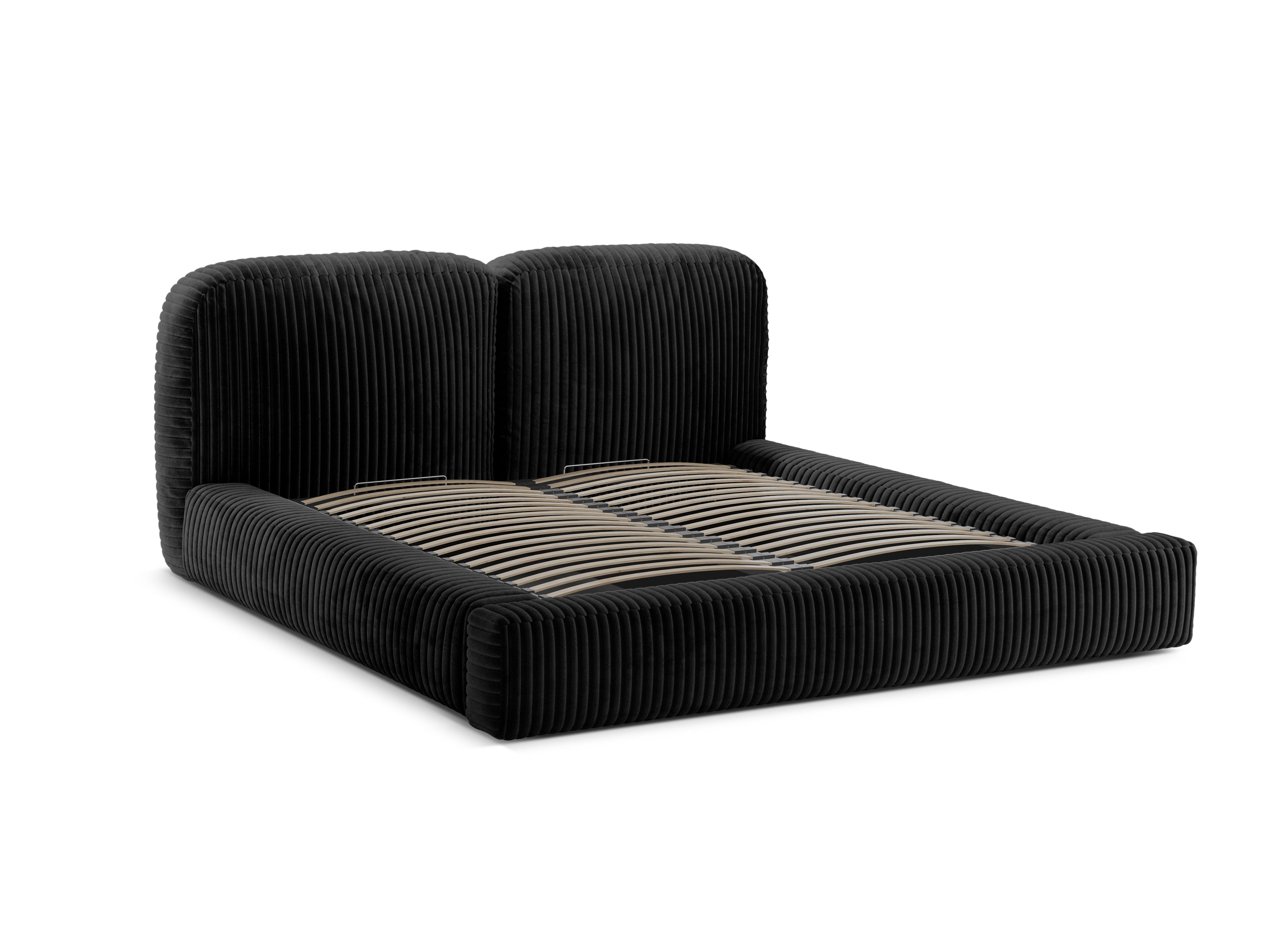 MARTINA Bed Black Corduroy