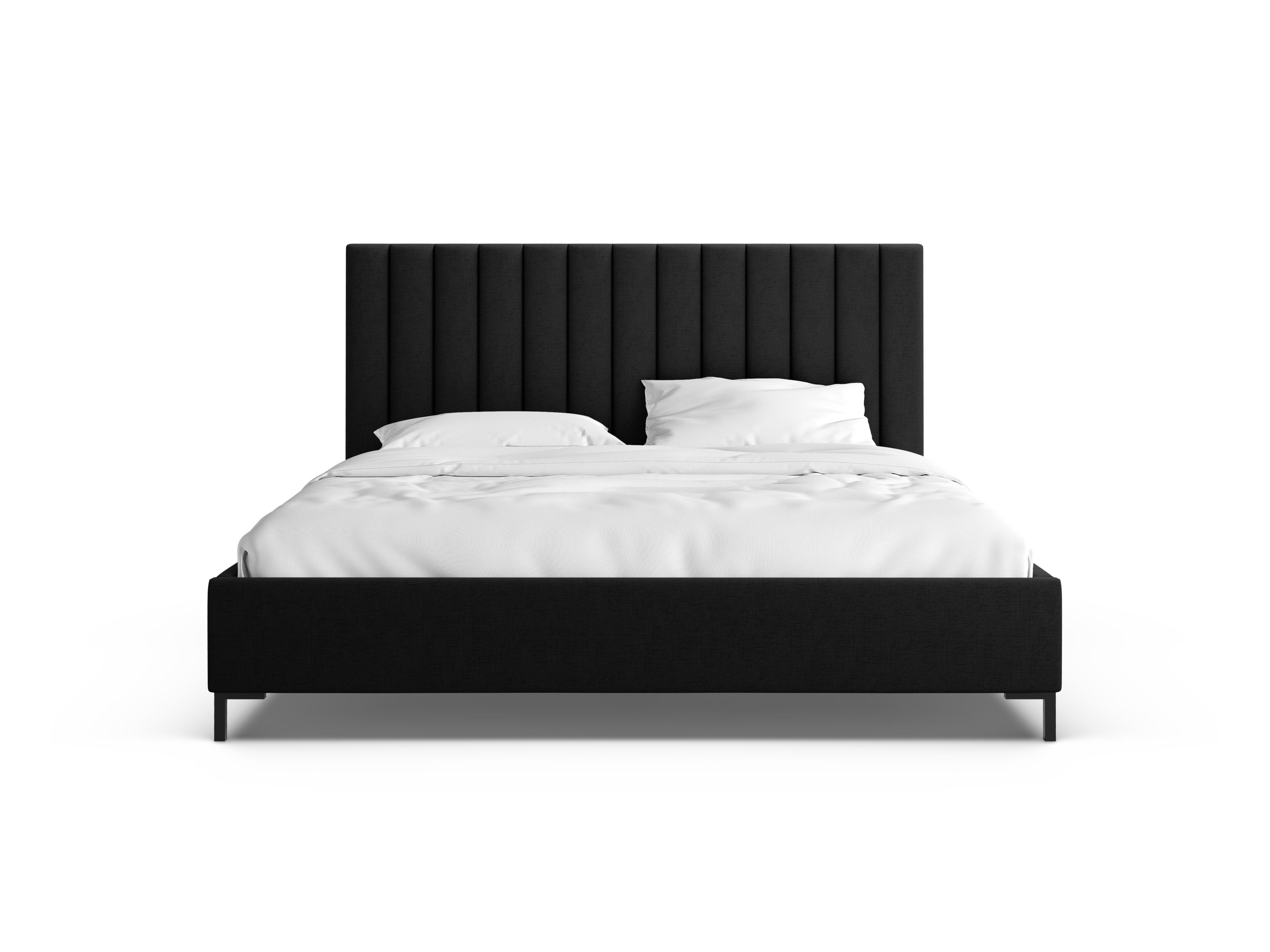 ALLISON black bed with storage for bedding