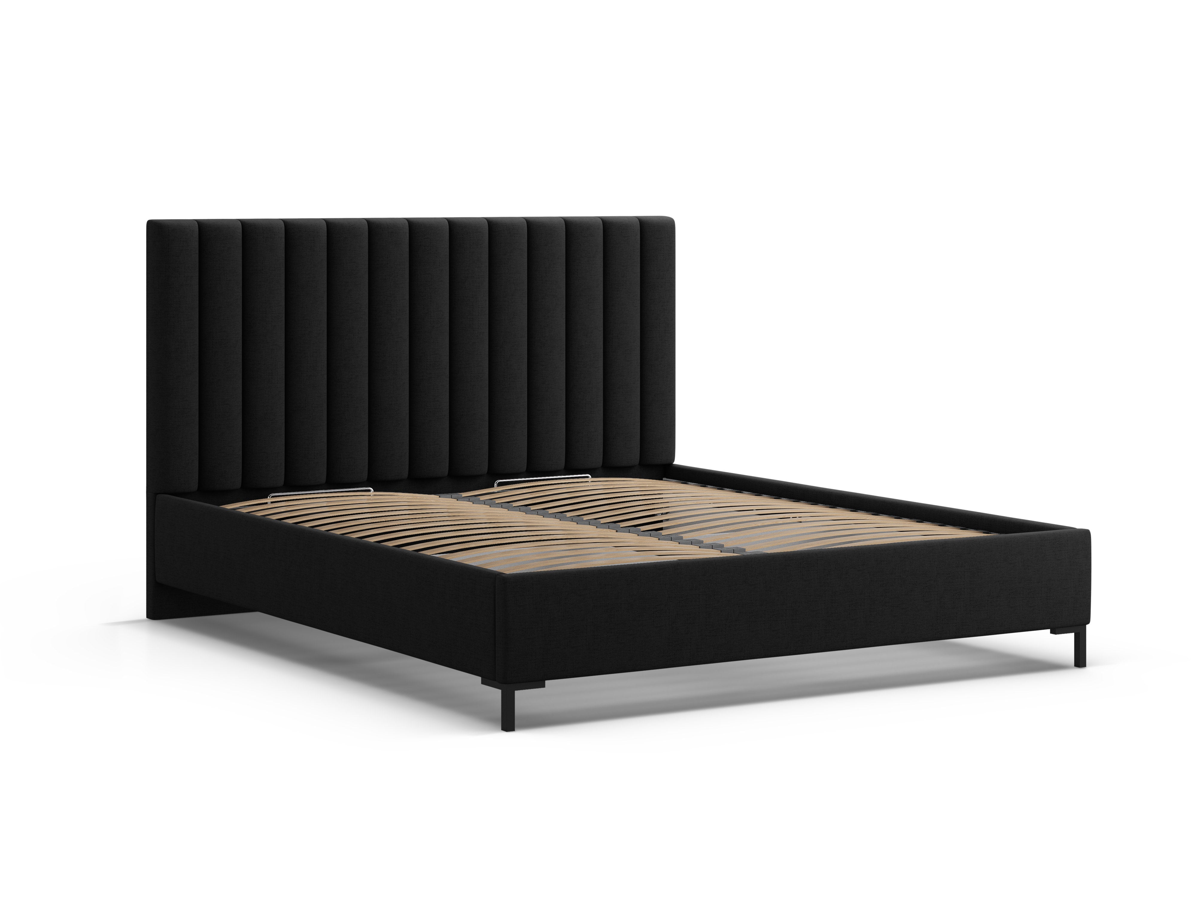 ALLISON black bed with storage for bedding