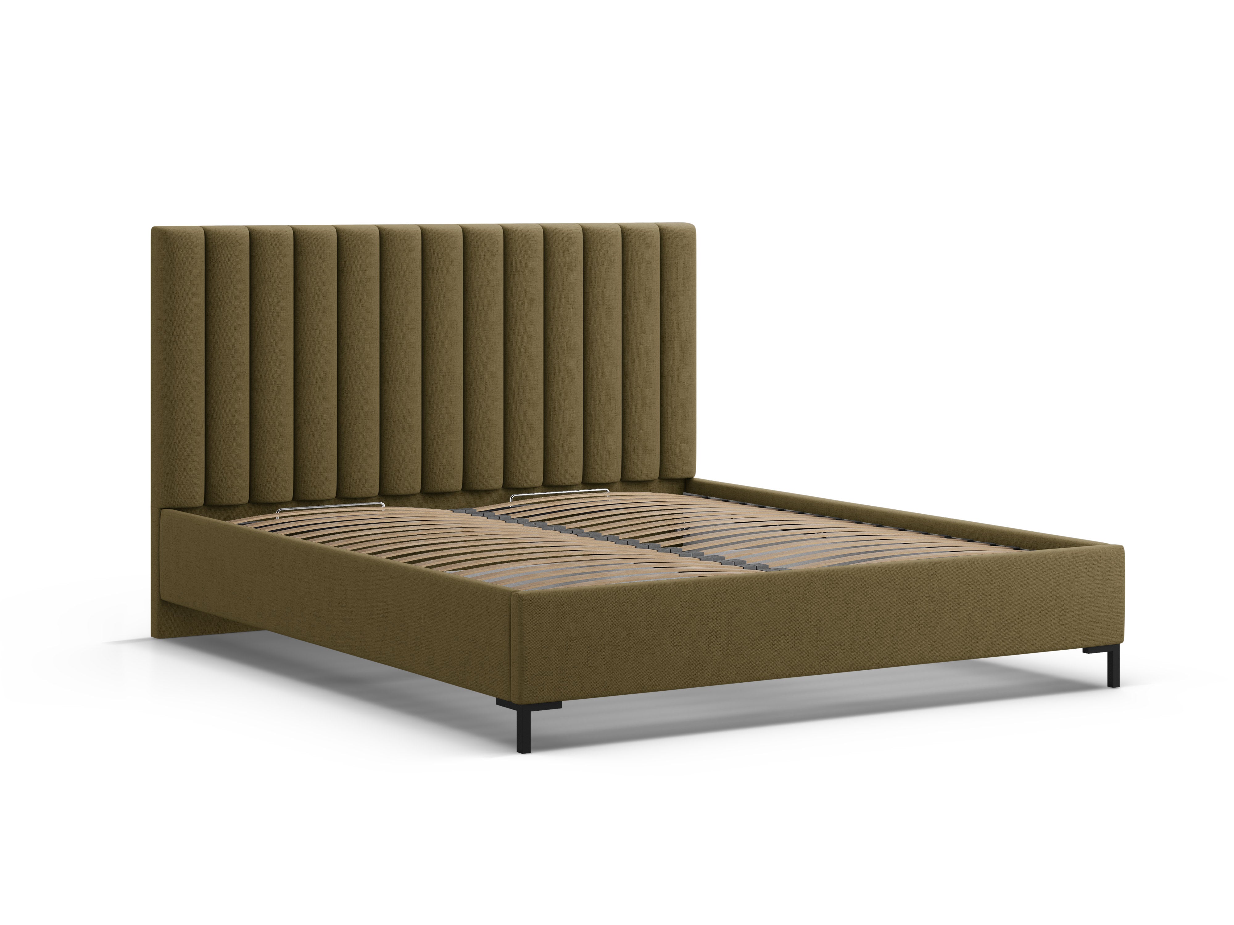 ALLISON green bed with storage for bedding