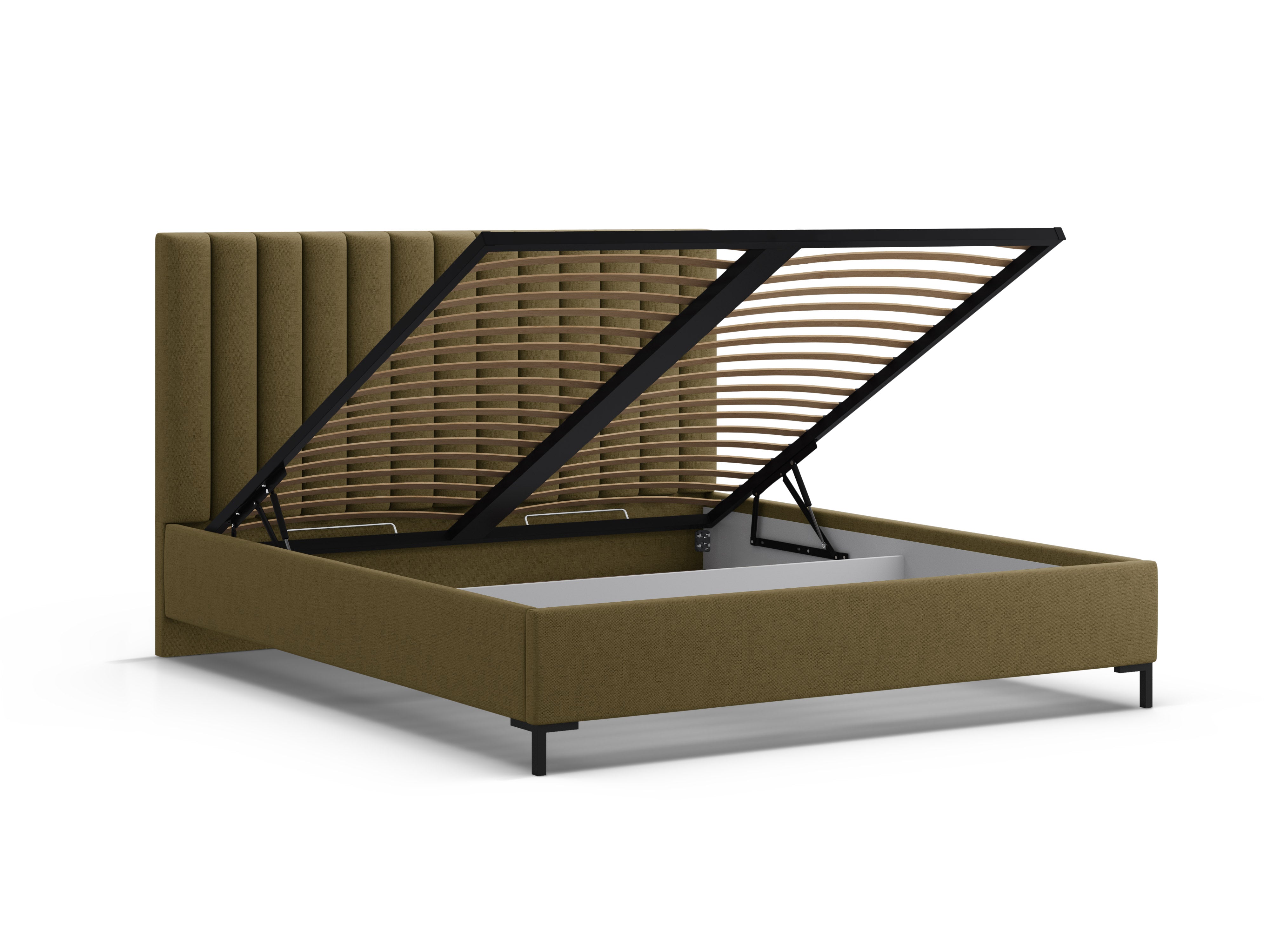 ALLISON green bed with storage for bedding