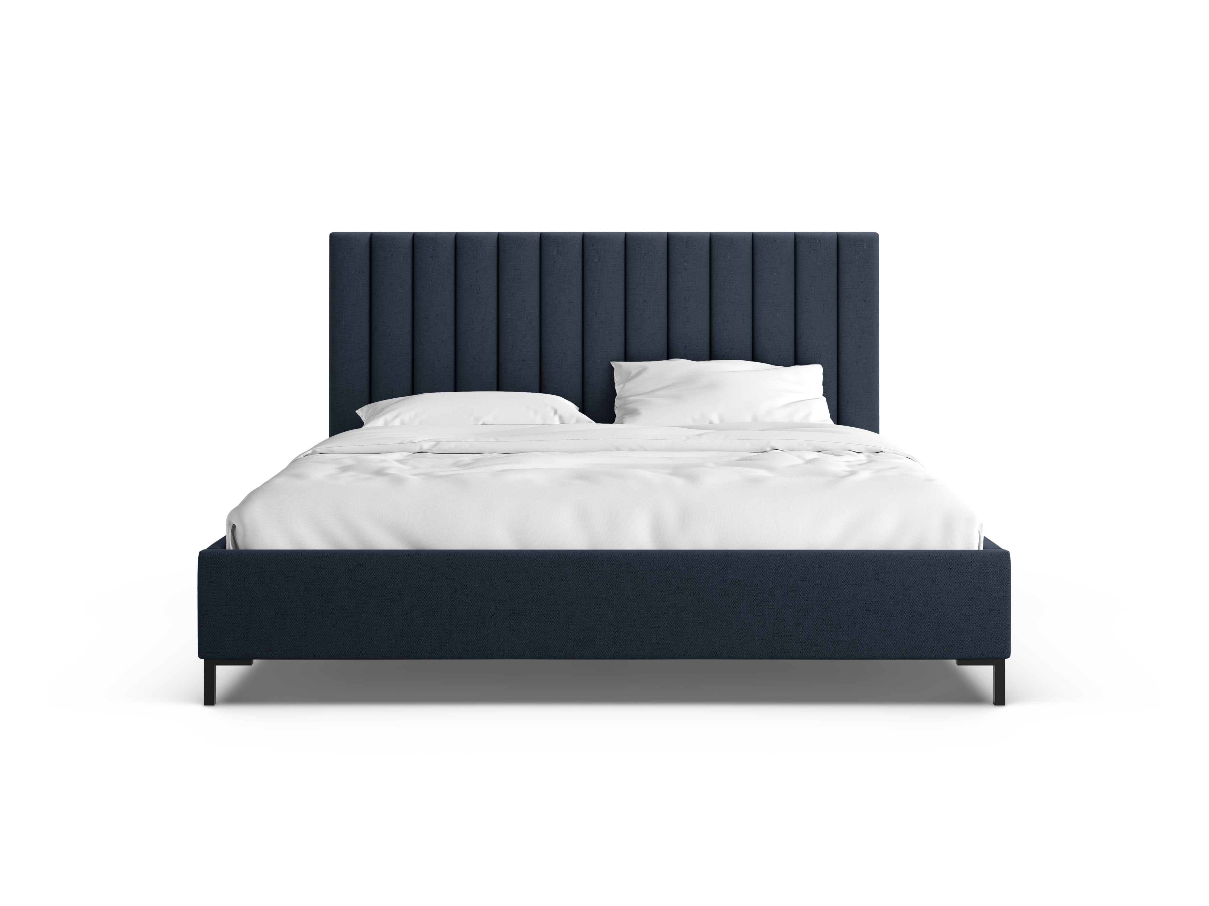 ALLISON bed with storage for bedding in royal blue
