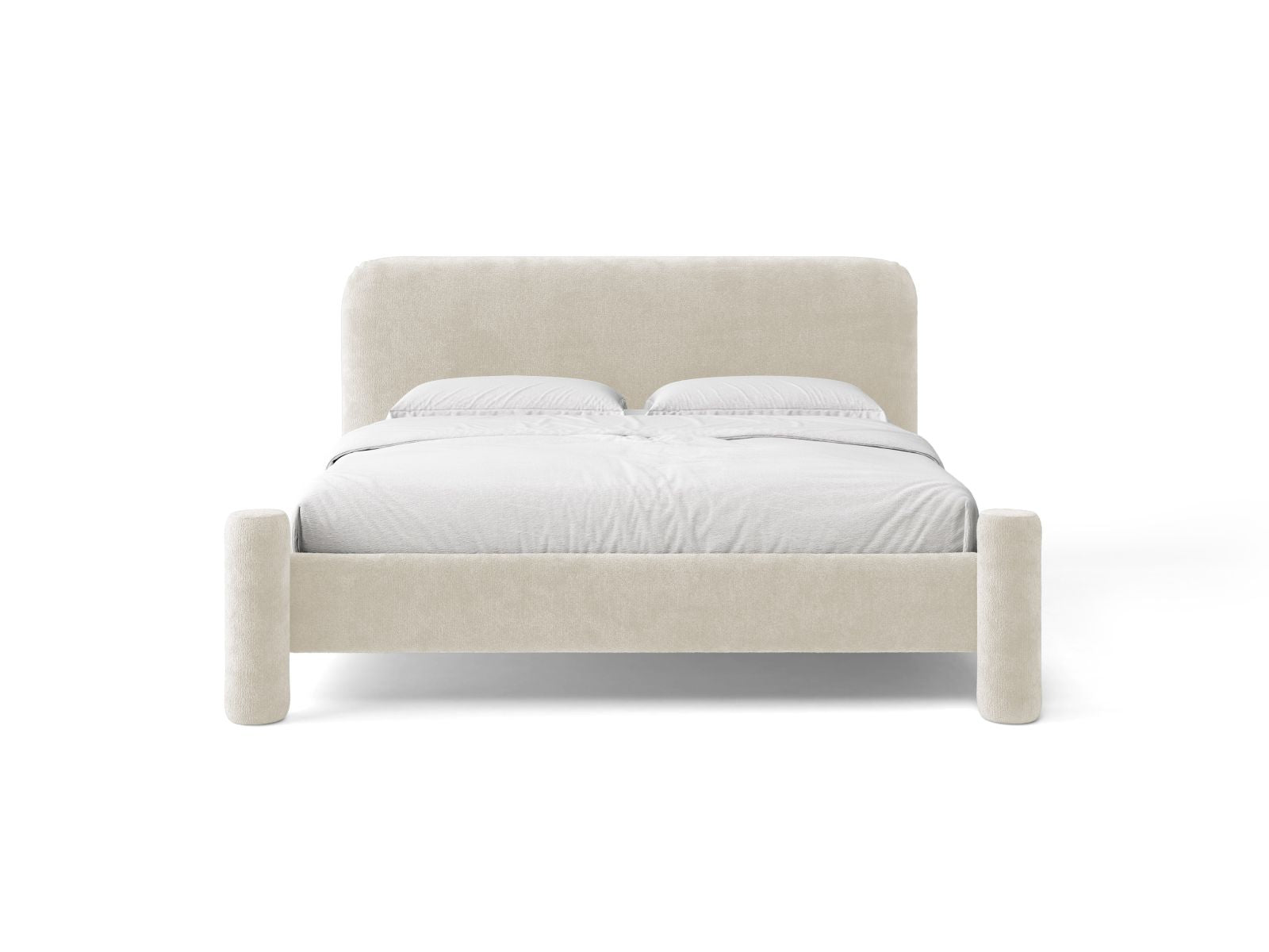 VERA bed in light beige chenille