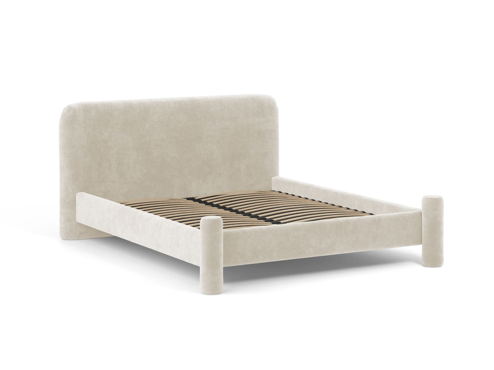 VERA bed in light beige chenille