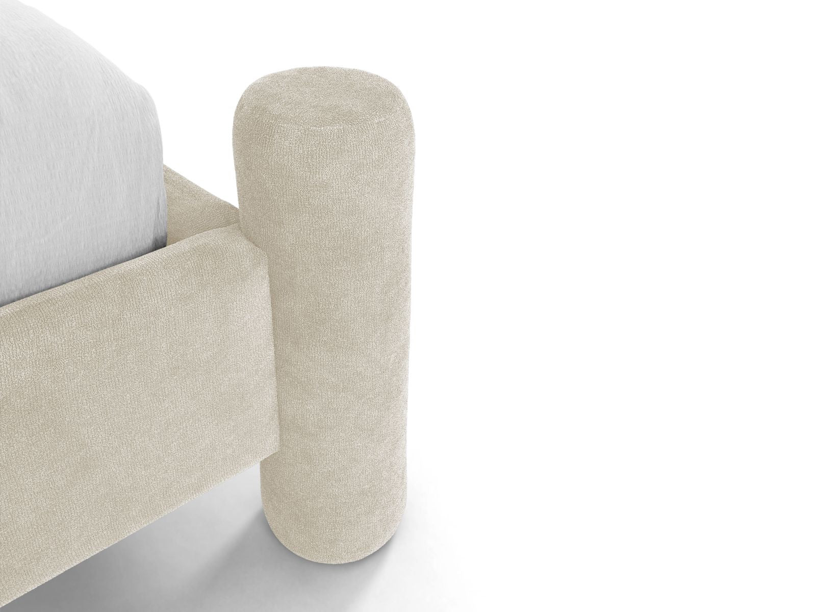 VERA bed in light beige chenille