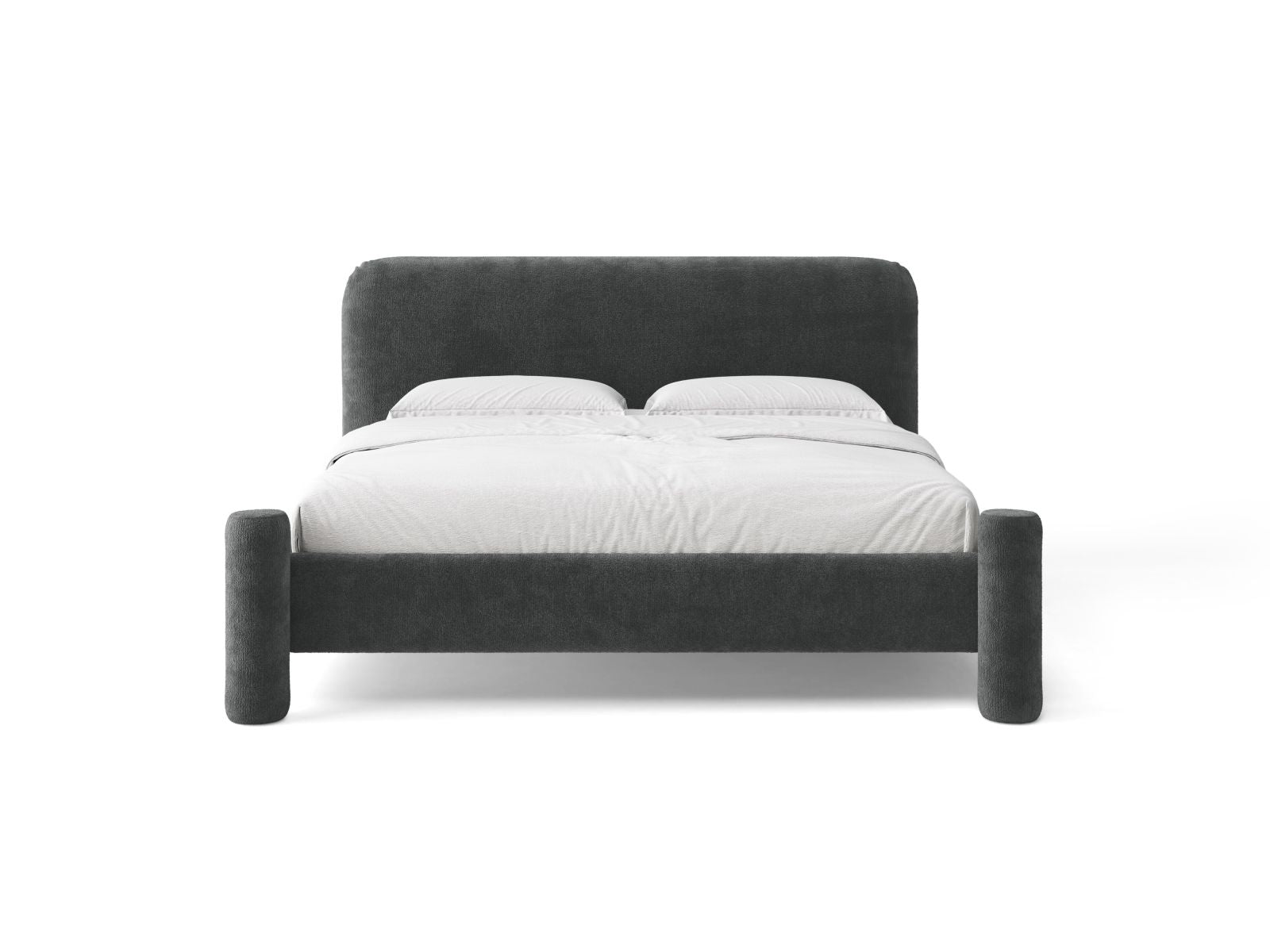 VERA bed in dark gray chenille