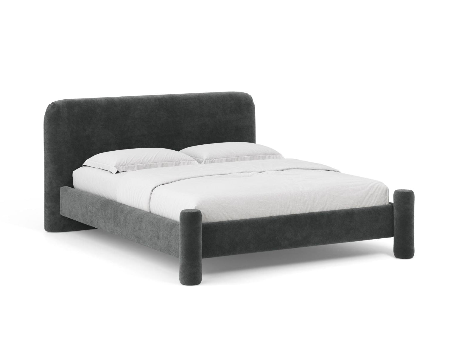 VERA bed in dark gray chenille