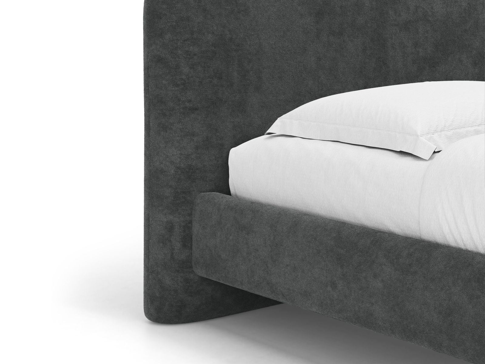 VERA bed in dark gray chenille