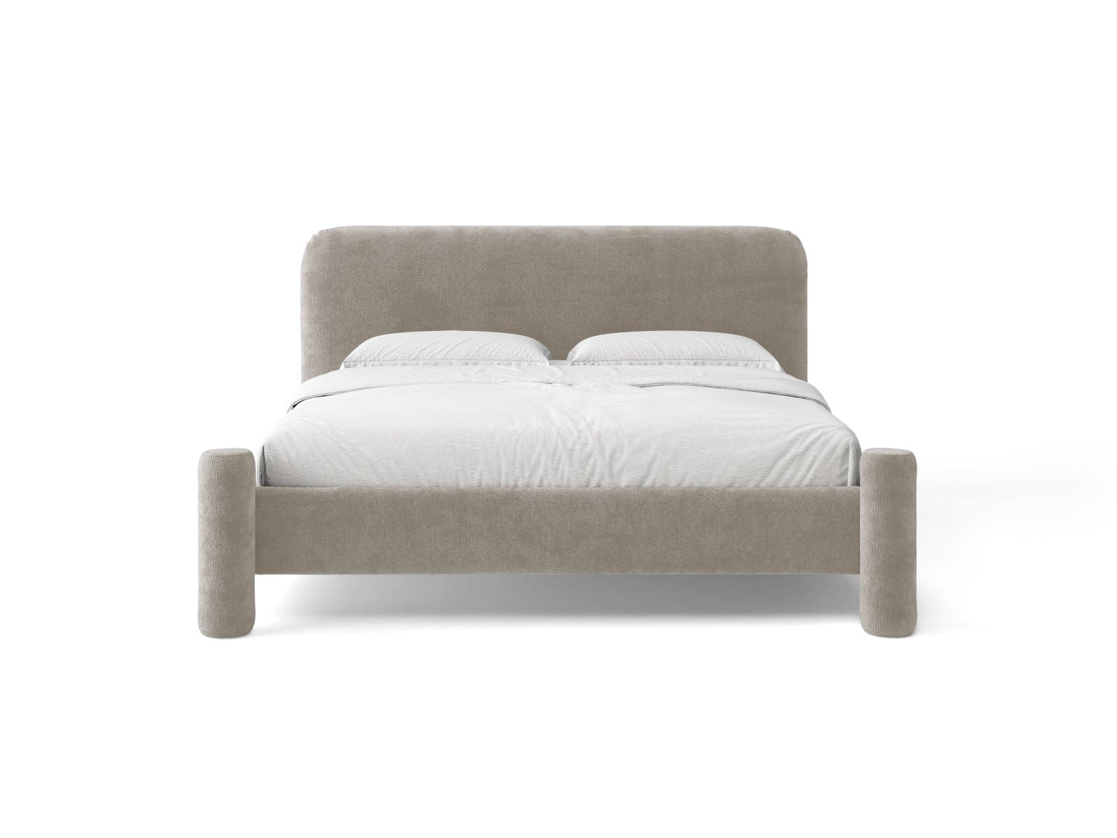 VERA bed in beige chenille