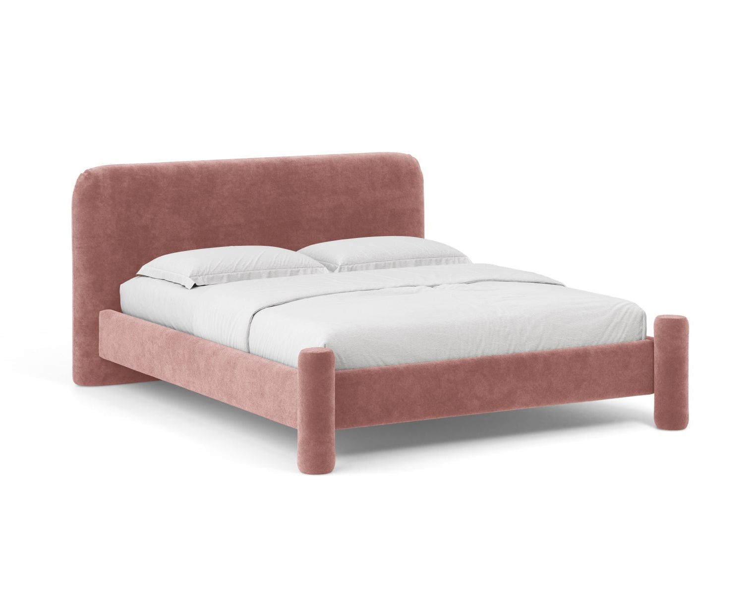 VERA bed in pink chenille