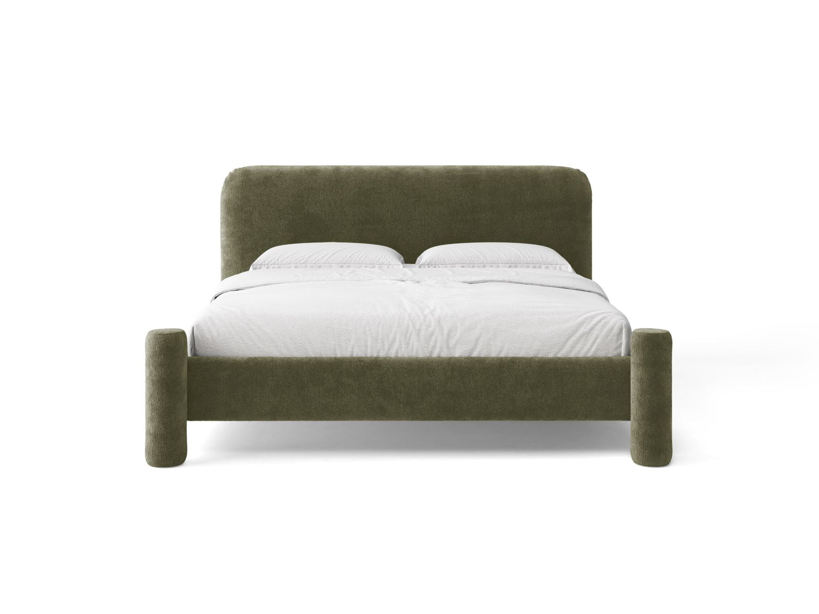 VERA bed in green chenille