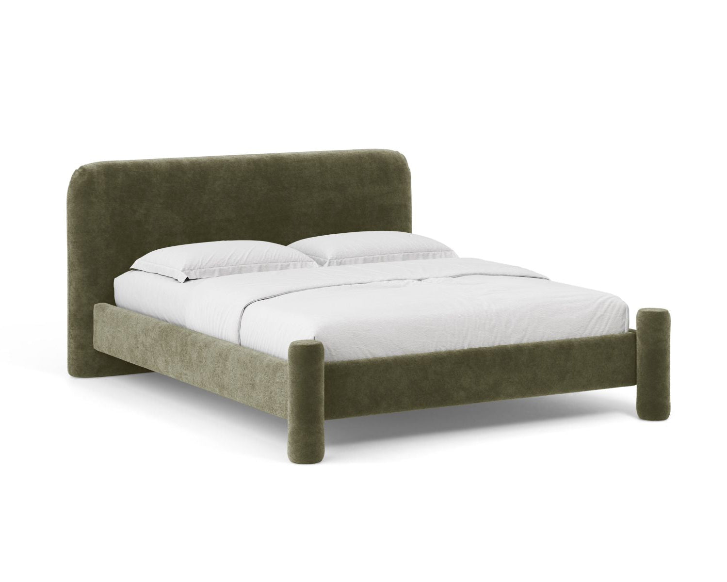 VERA bed in green chenille
