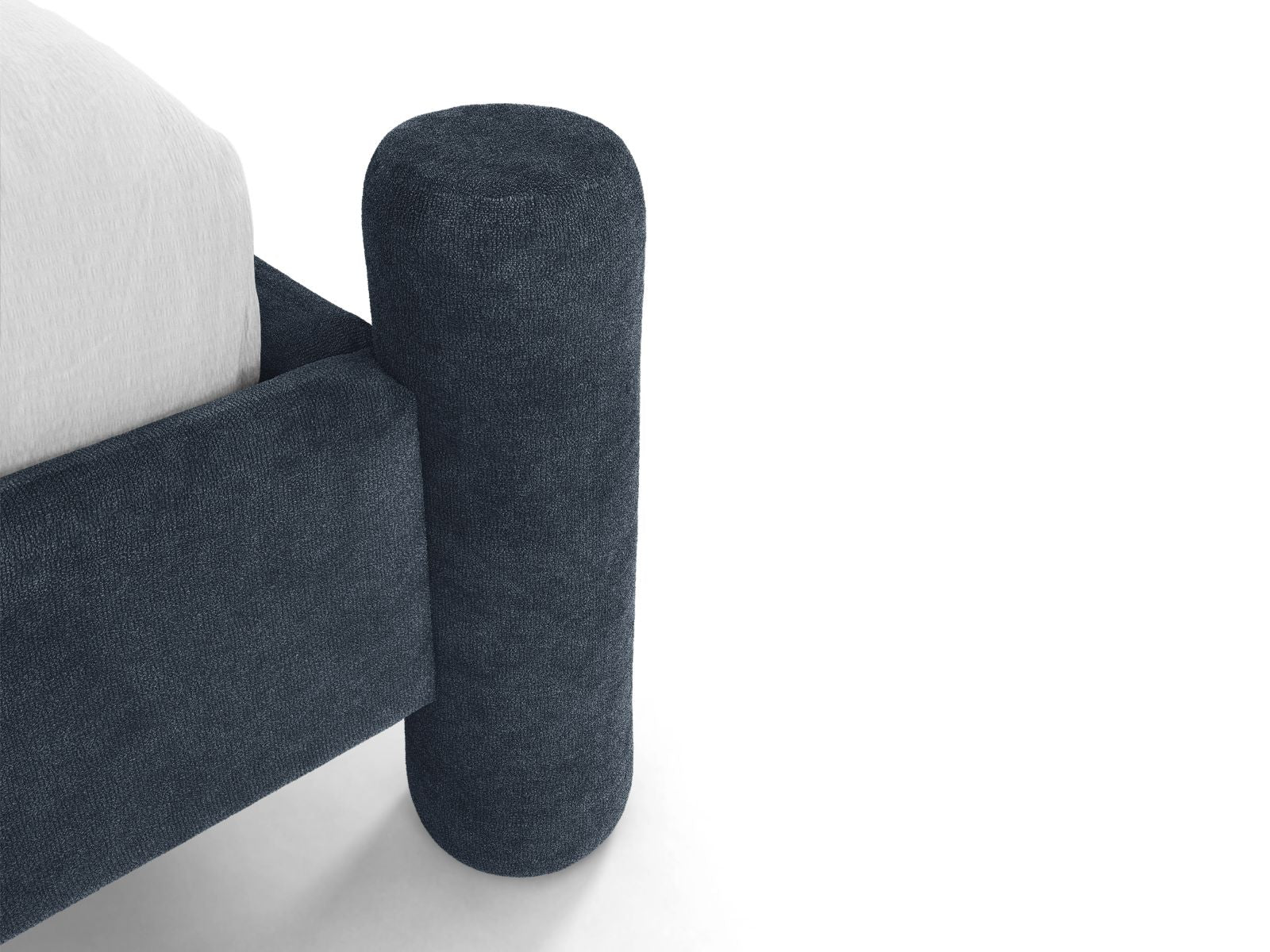 VERA bed in dark blue chenille