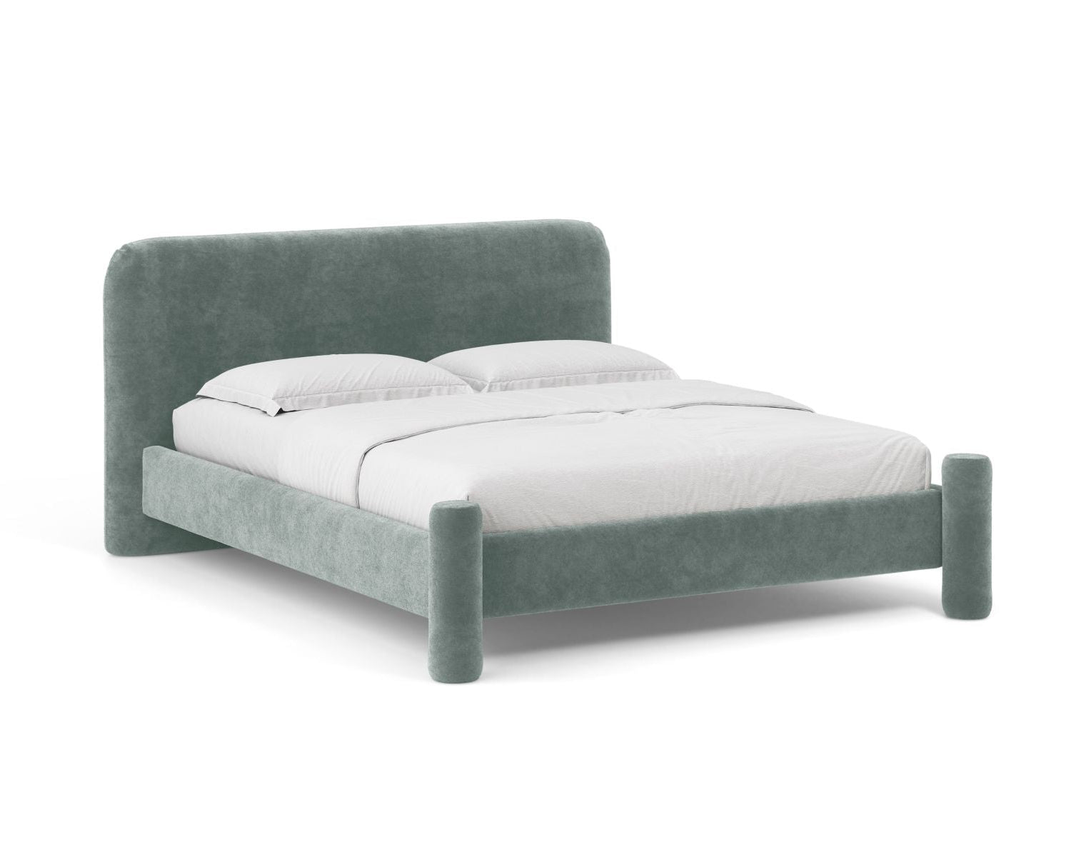 VERA bed in blue chenille