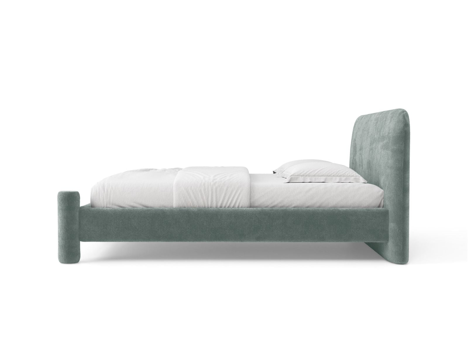 VERA bed in blue chenille