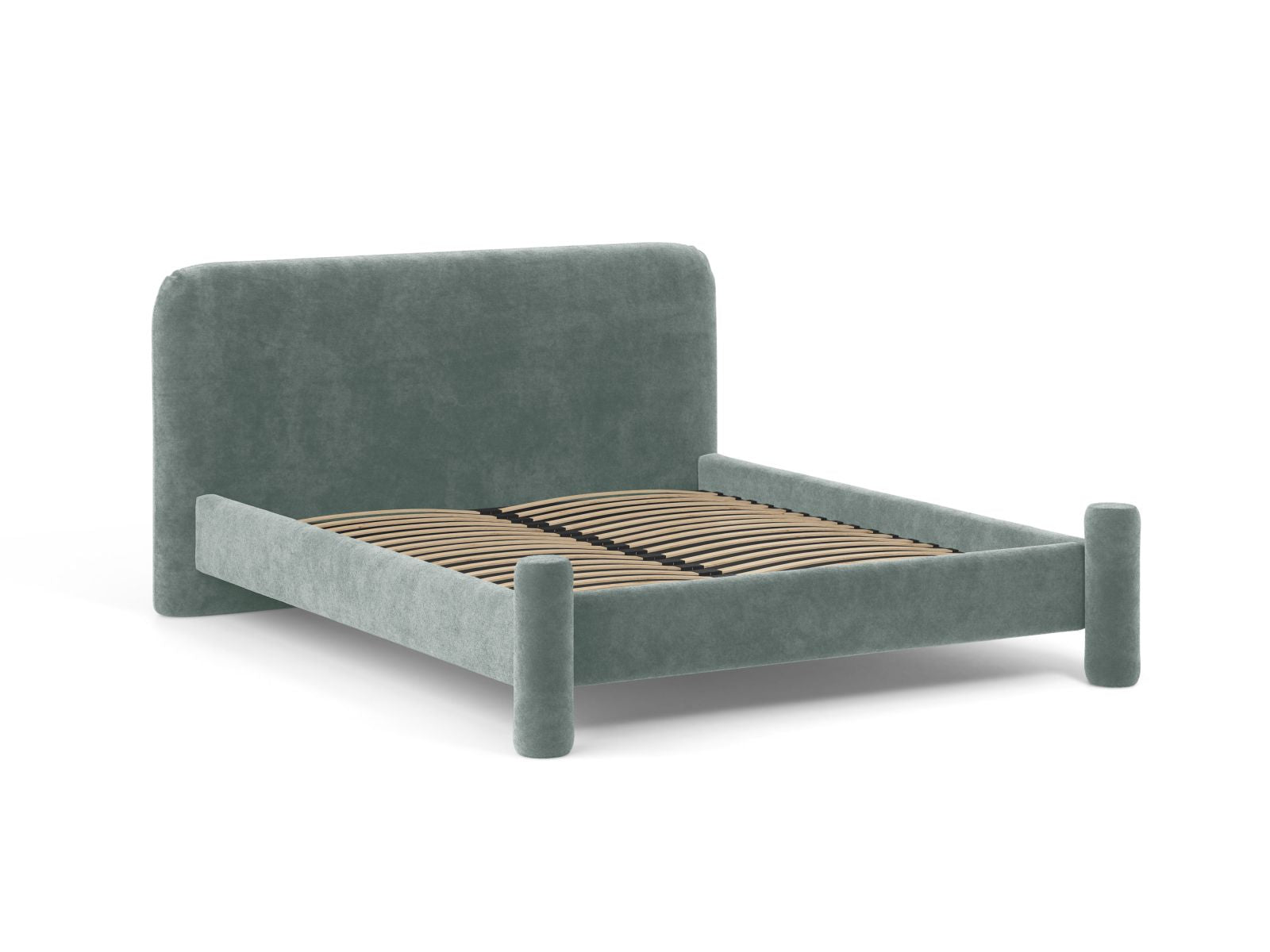 VERA bed in blue chenille