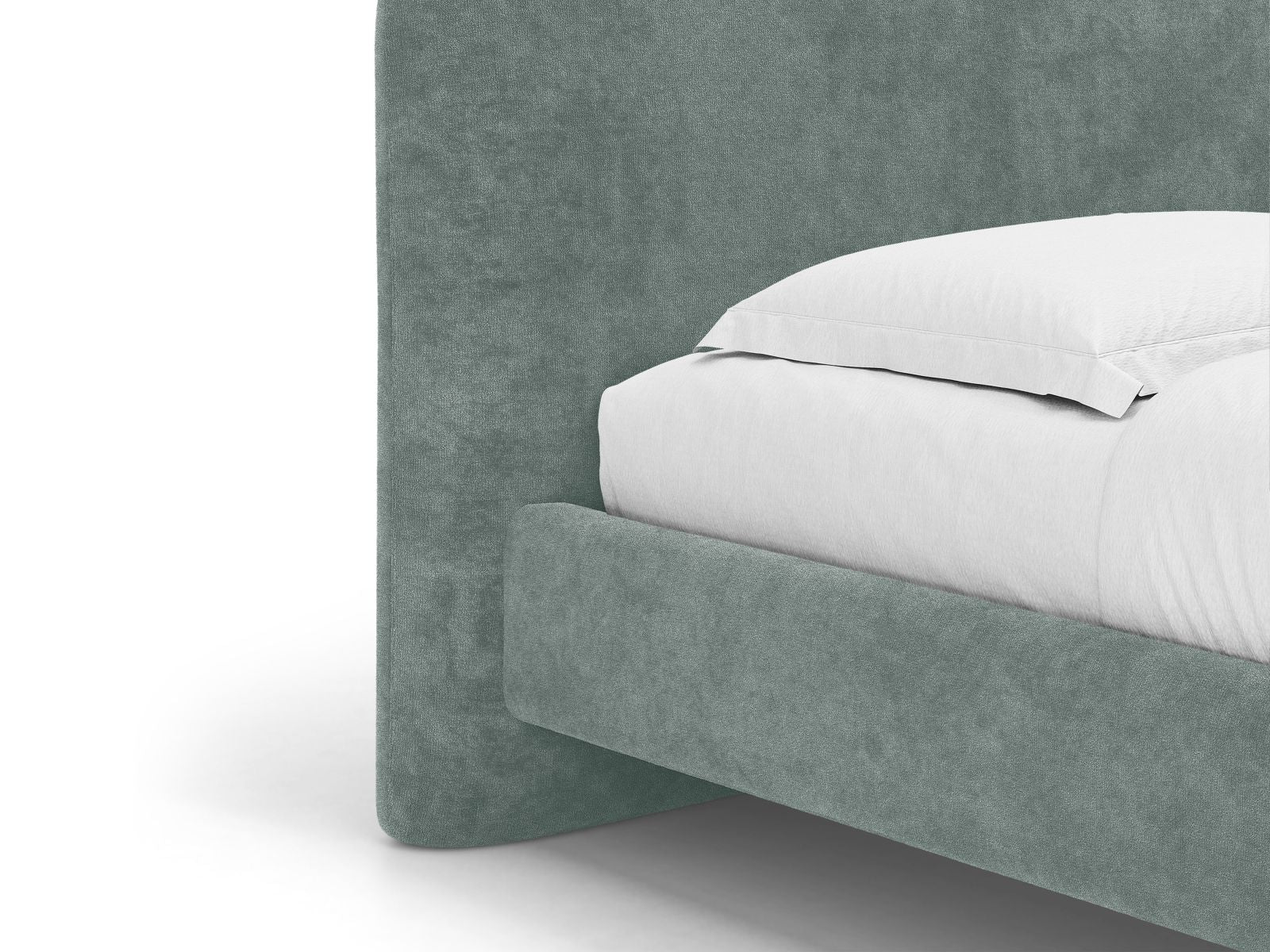 VERA bed in blue chenille