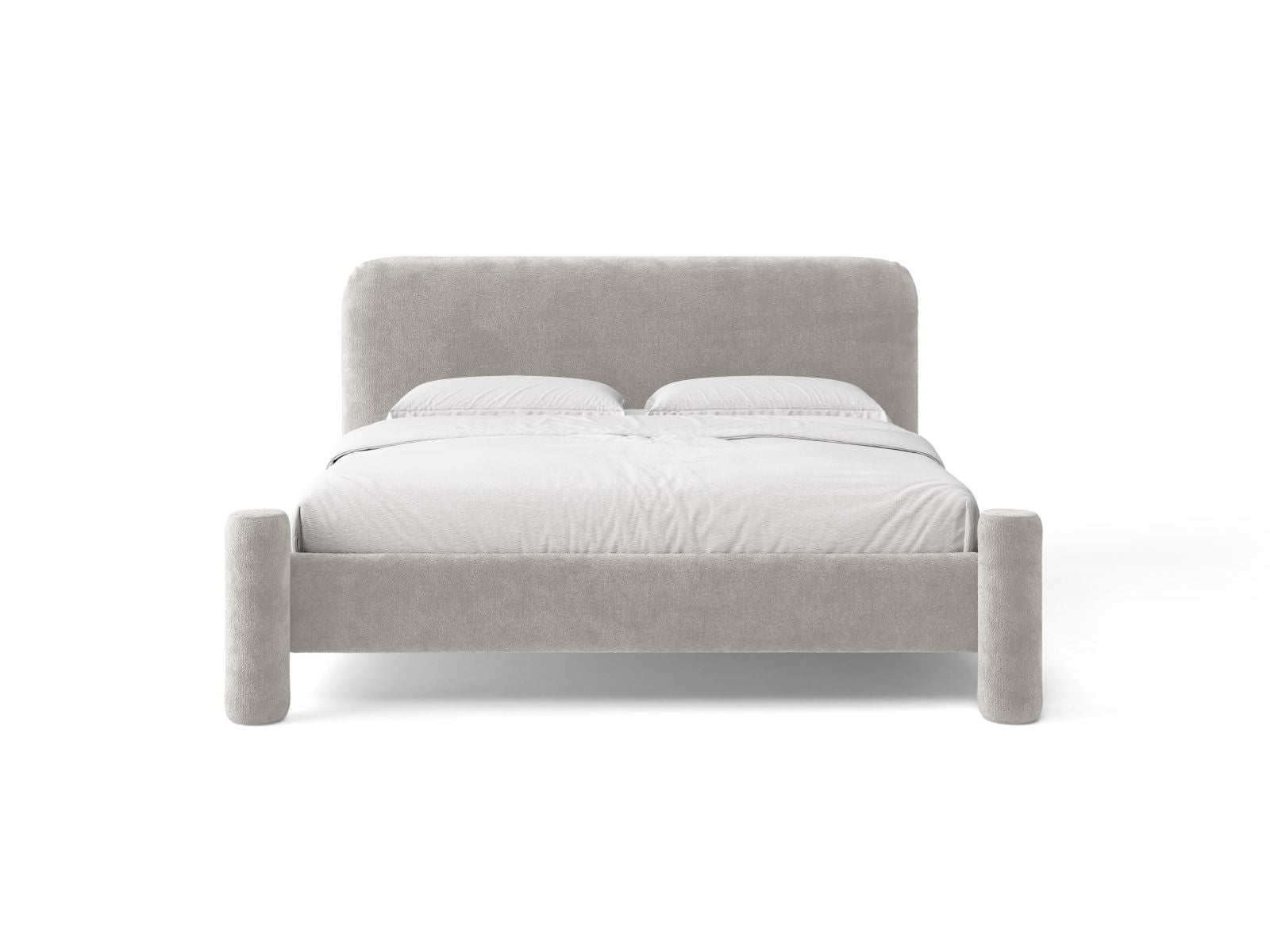 VERA bed in light gray chenille