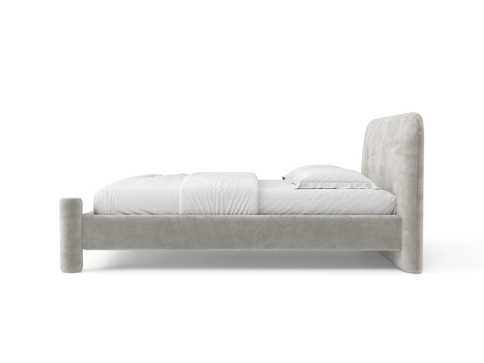 VERA bed in light gray chenille