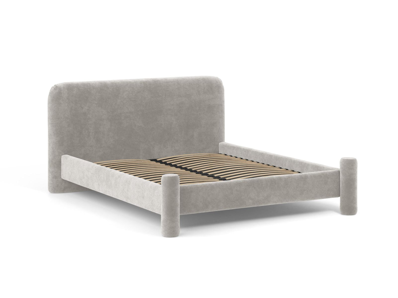 VERA bed in light gray chenille