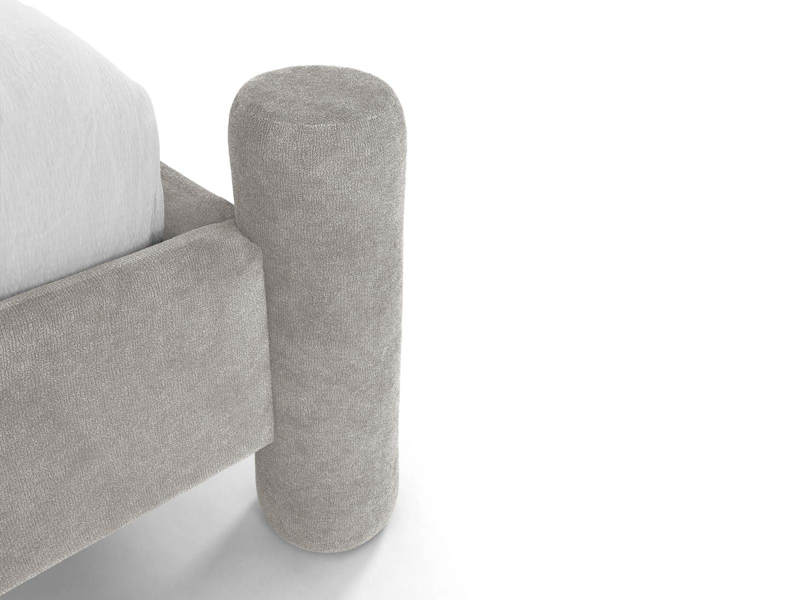 VERA bed in light gray chenille