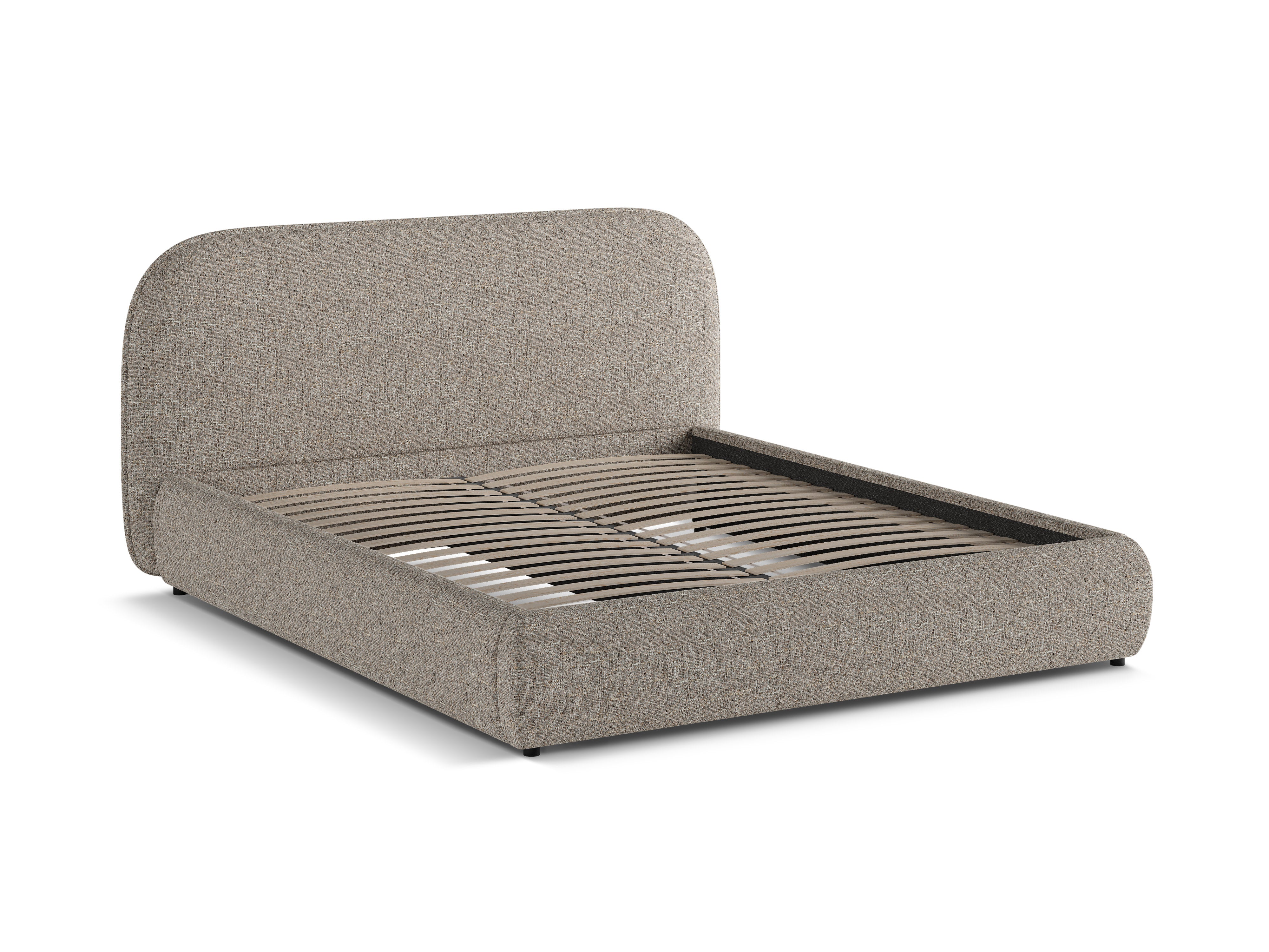 MURADA Bed in Brown-Gray Mélange Chenille