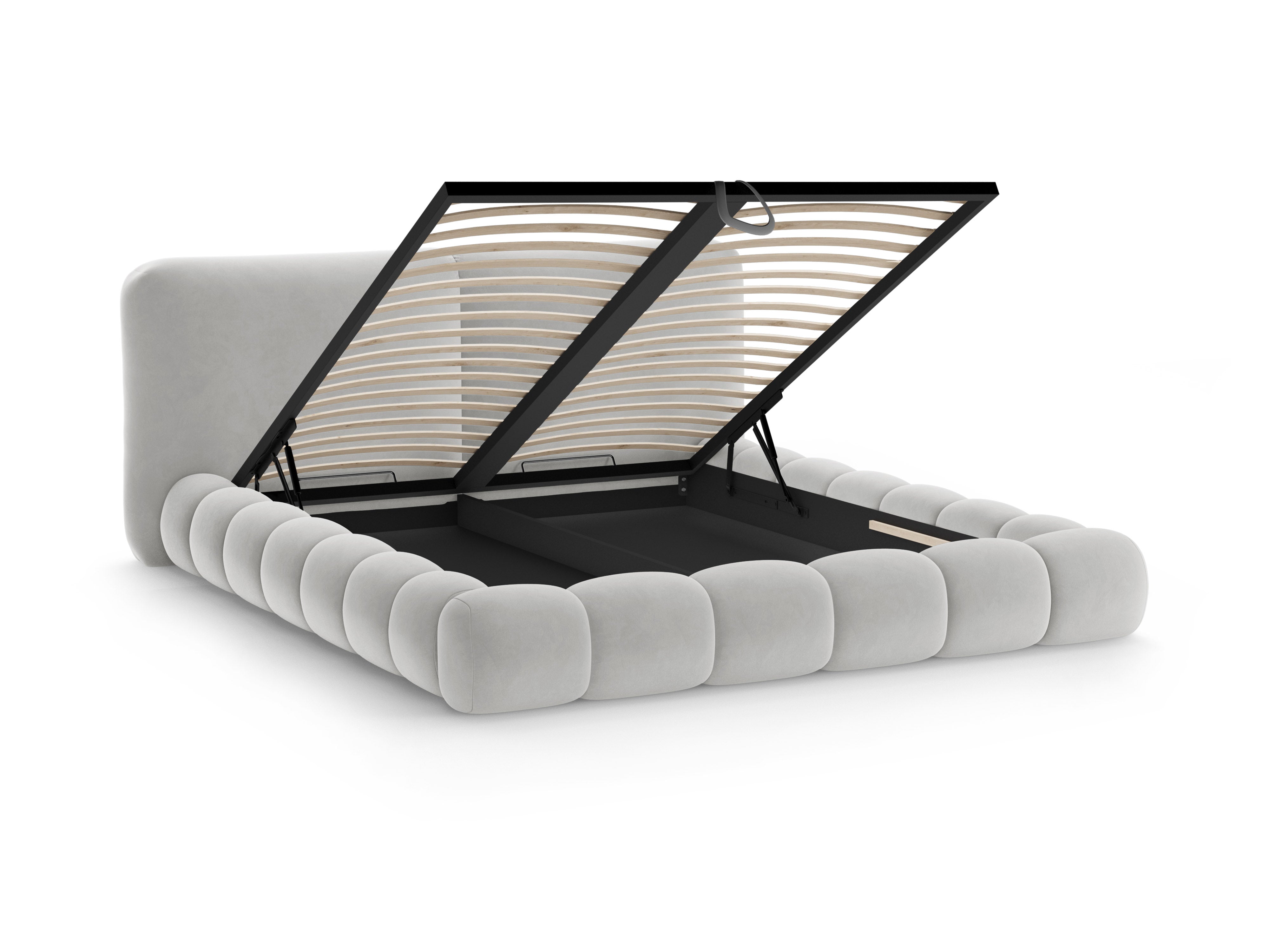 Velvet Bed SOLANGE Light Gray