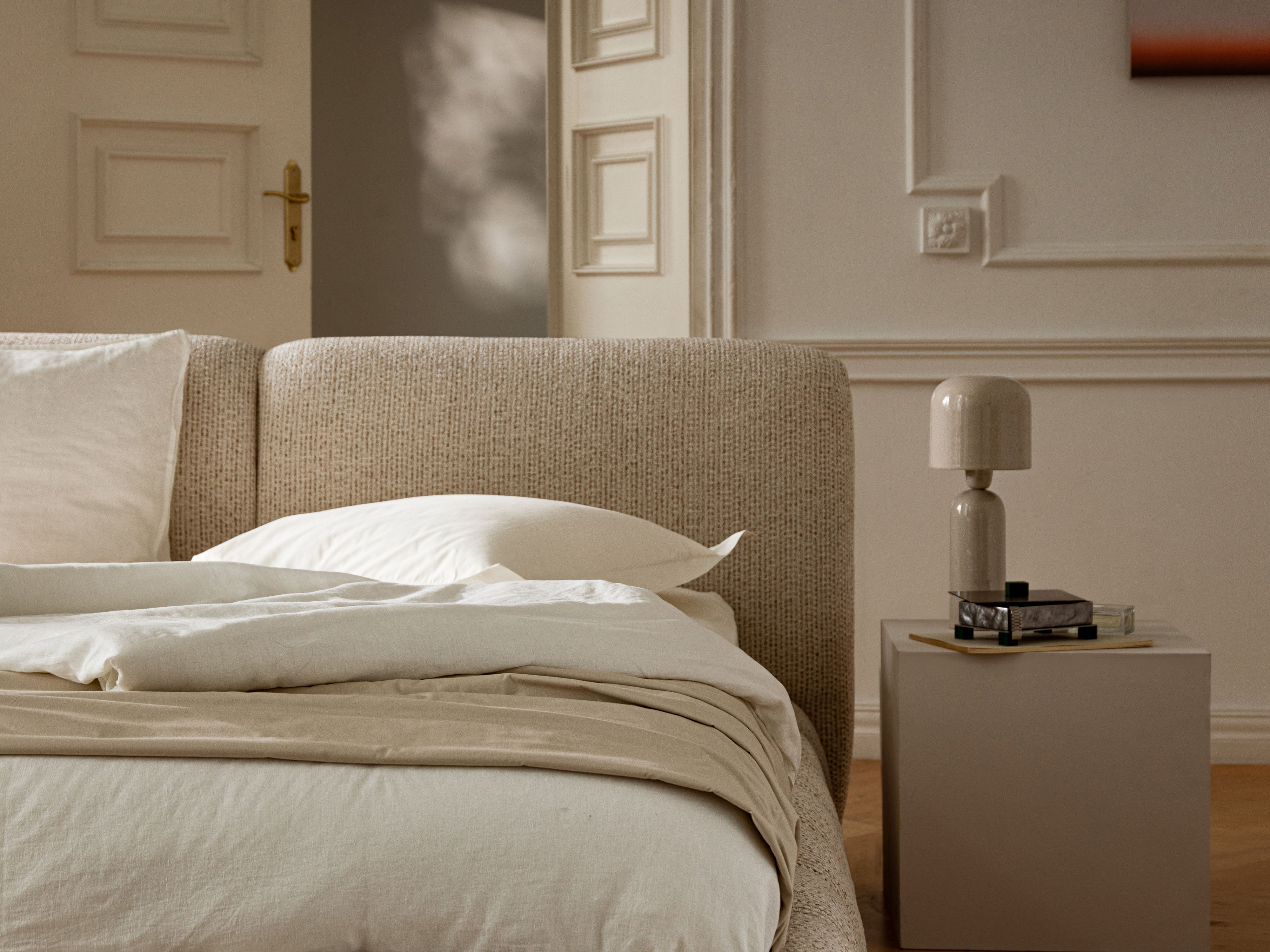 Velvet Bed SOLANGE Ivory