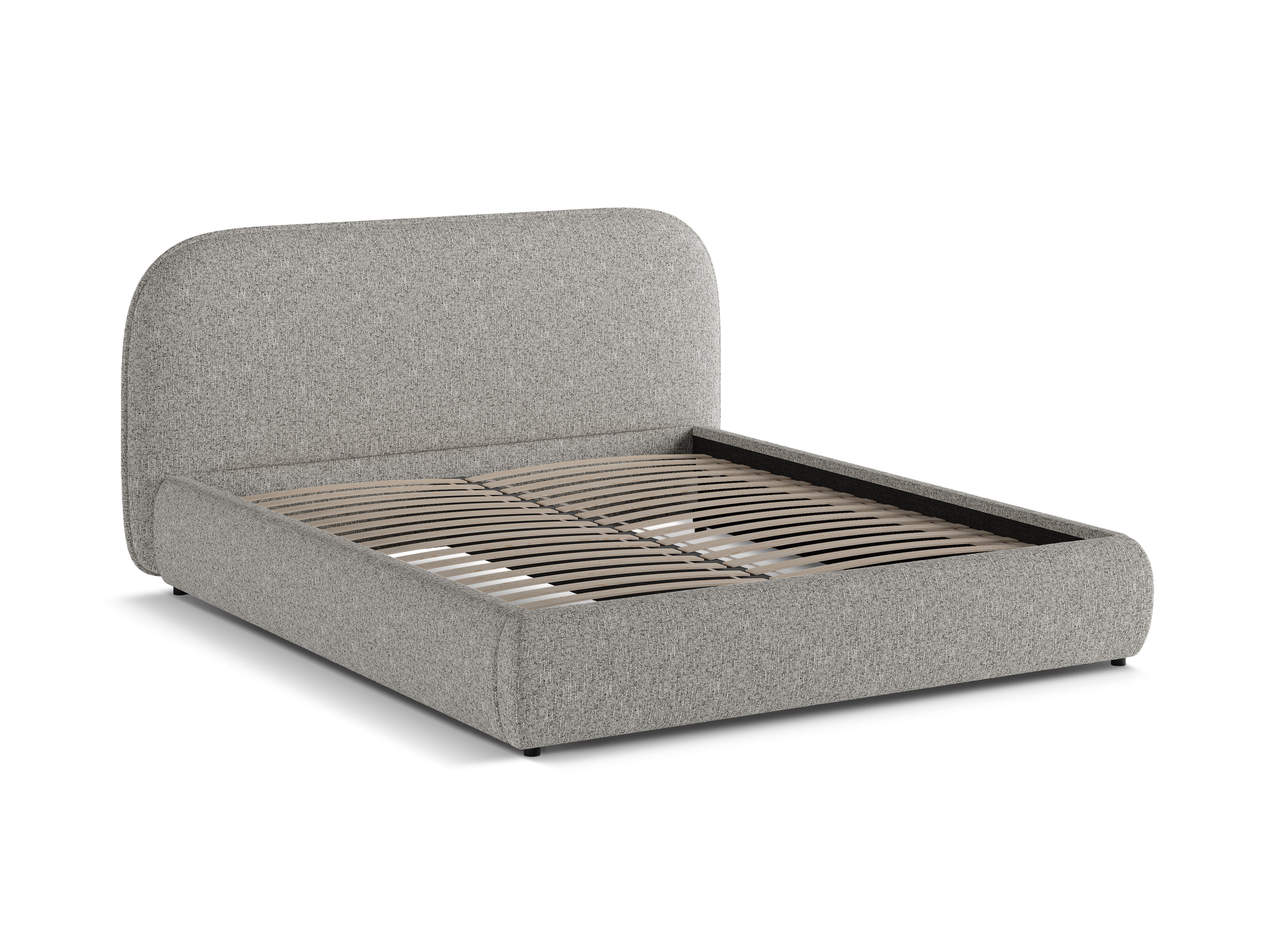 MURADA Bed Light Gray Melange Chenille