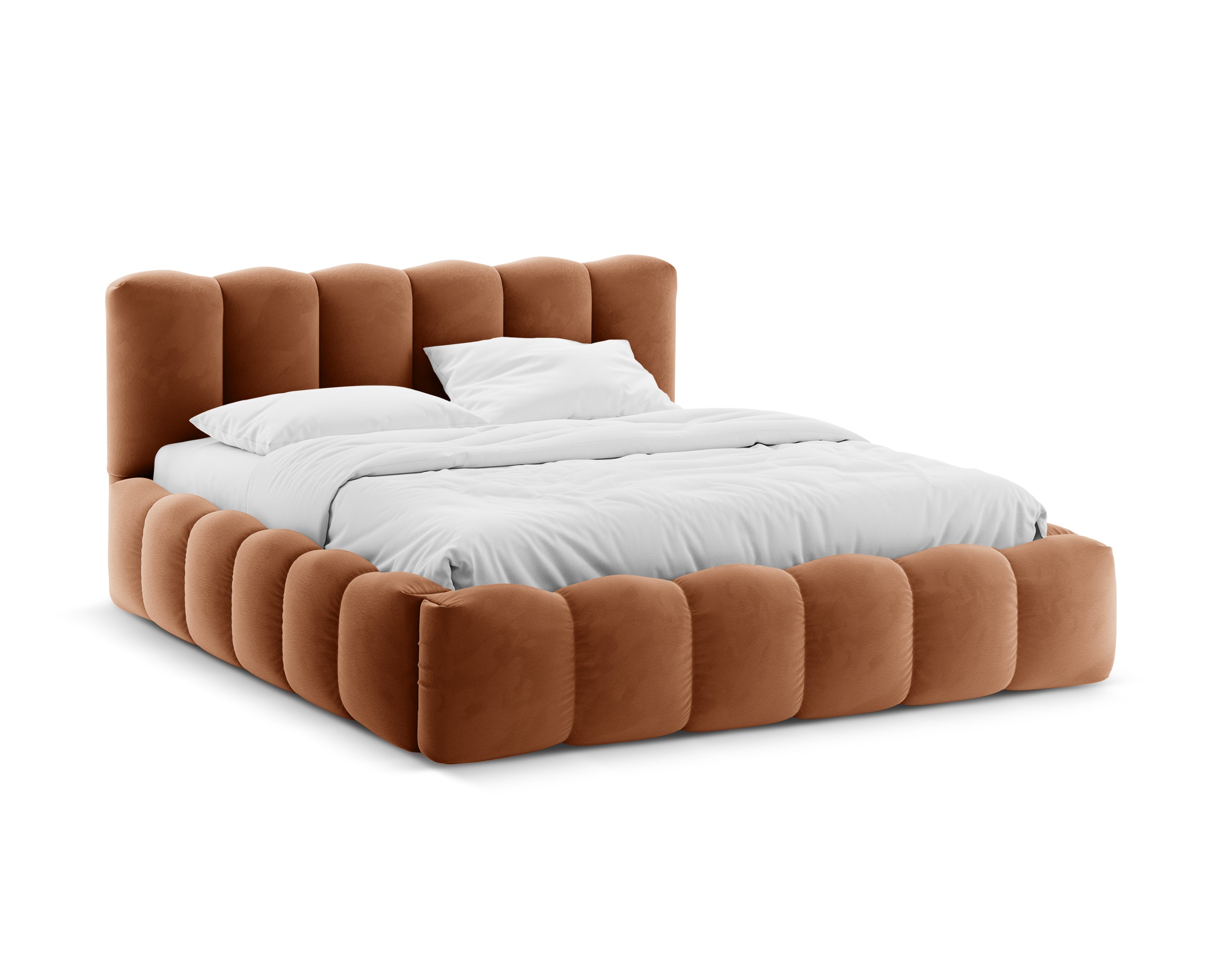Velvet bed with storage LUPINE honey