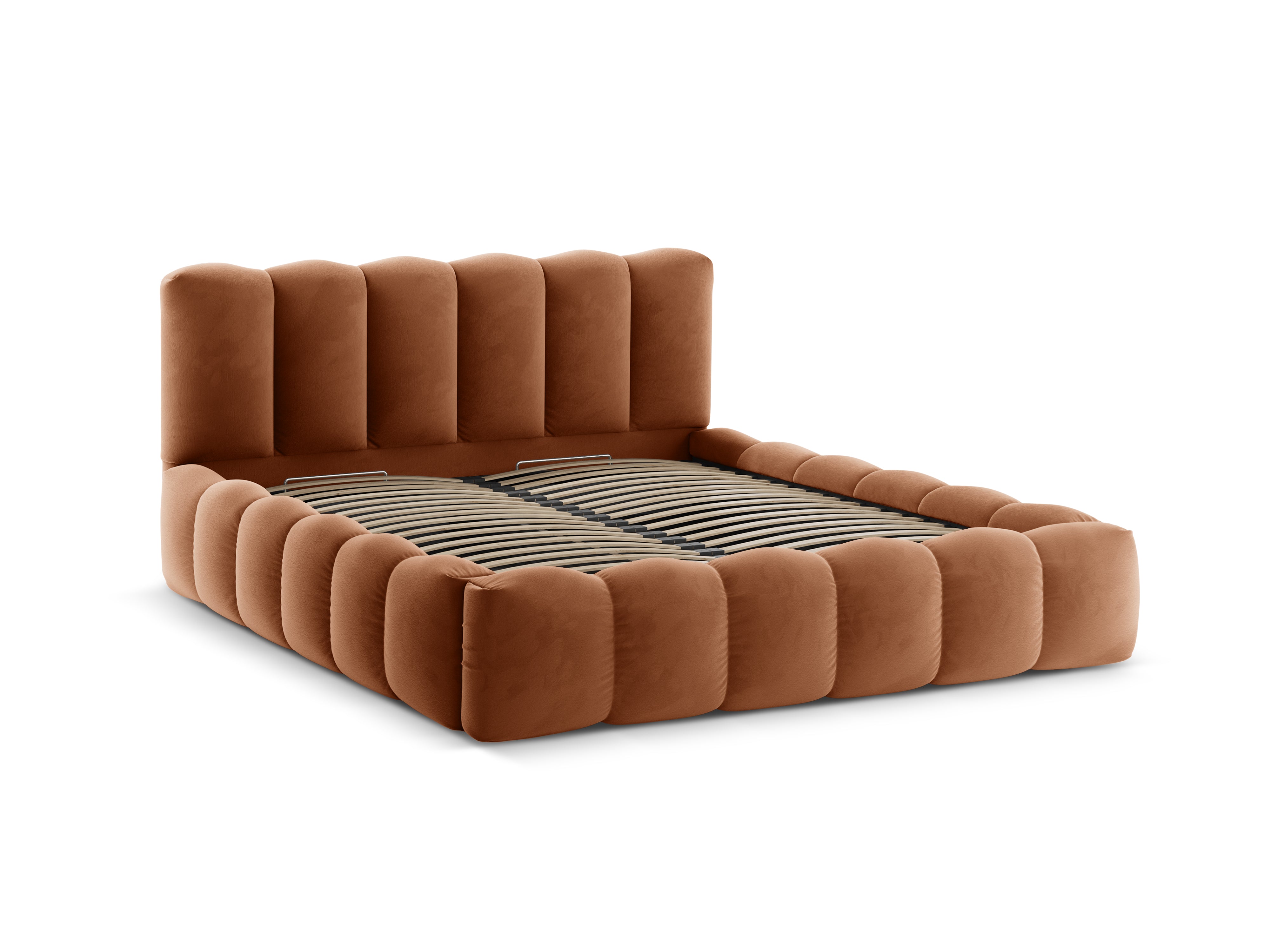 Velvet bed with storage LUPINE honey