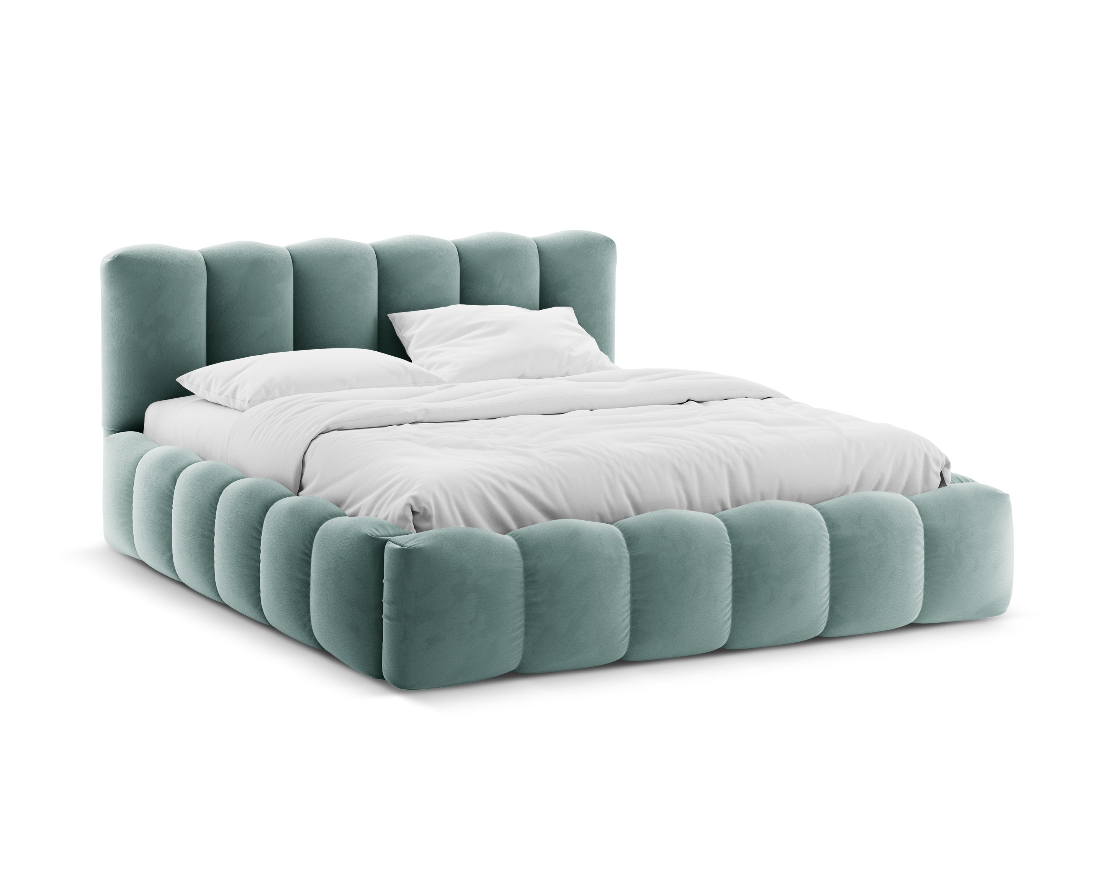 Velvet bed with storage LUPINE mint