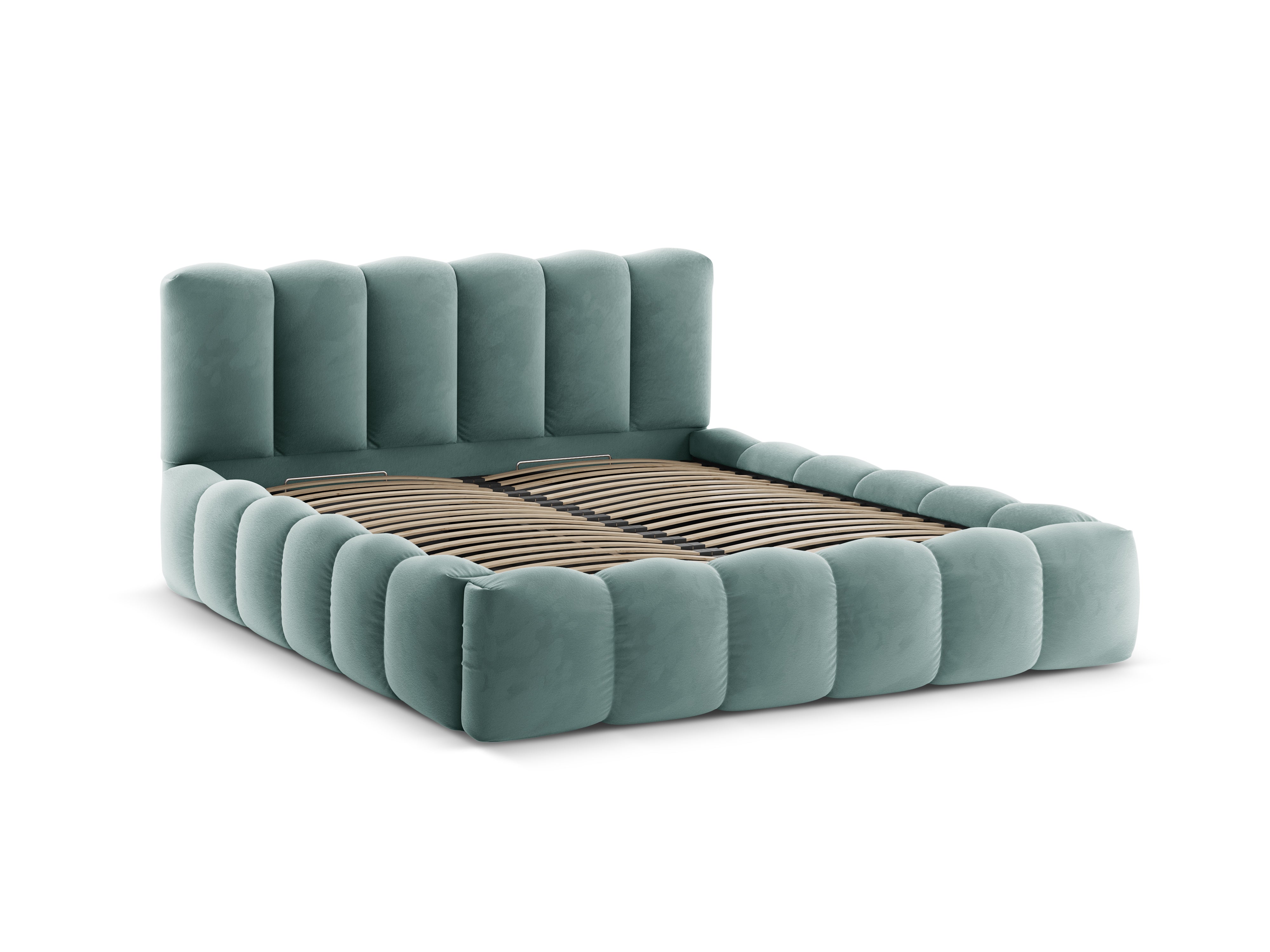 Velvet bed with storage LUPINE mint
