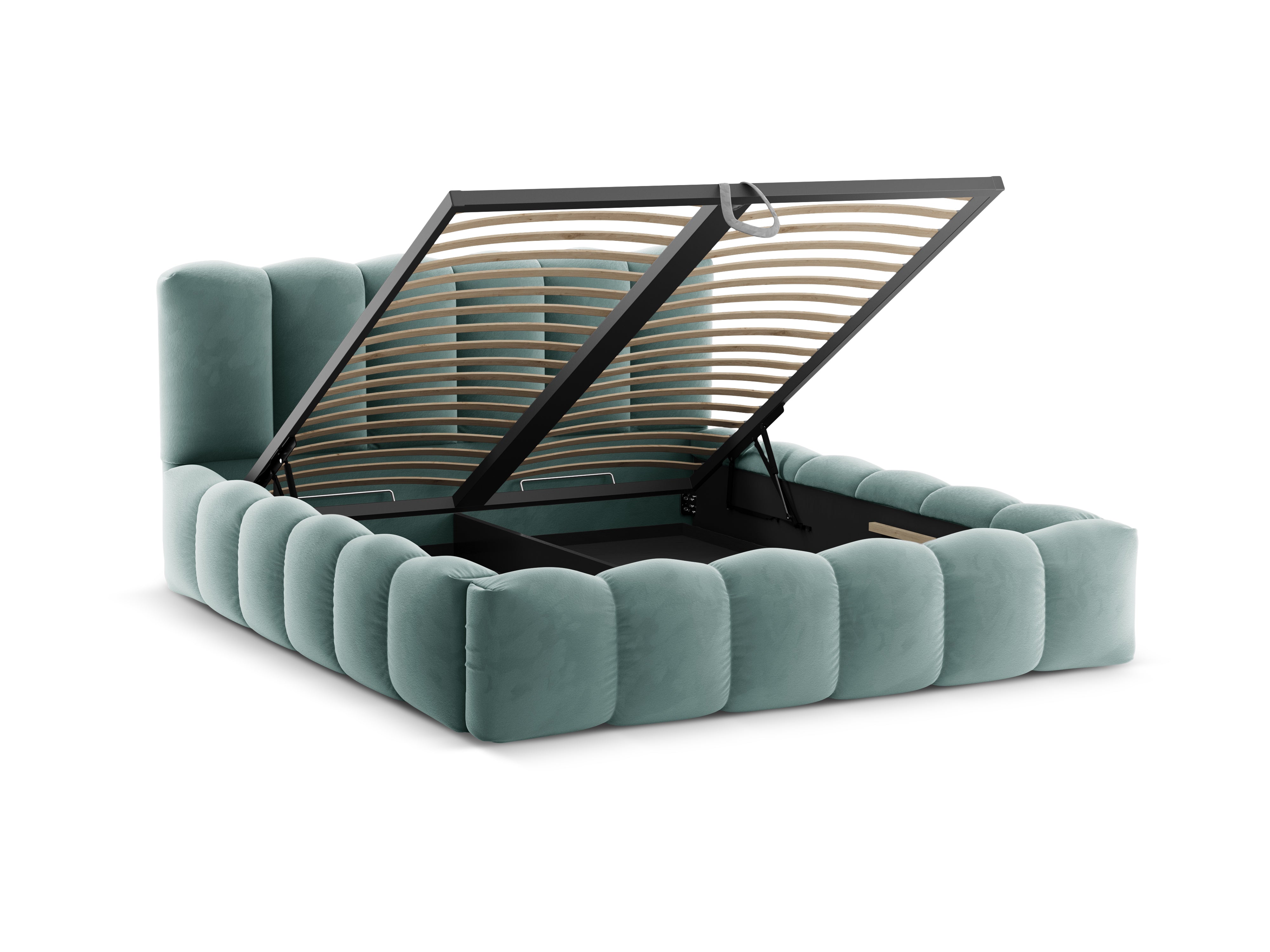 Velvet bed with storage LUPINE mint
