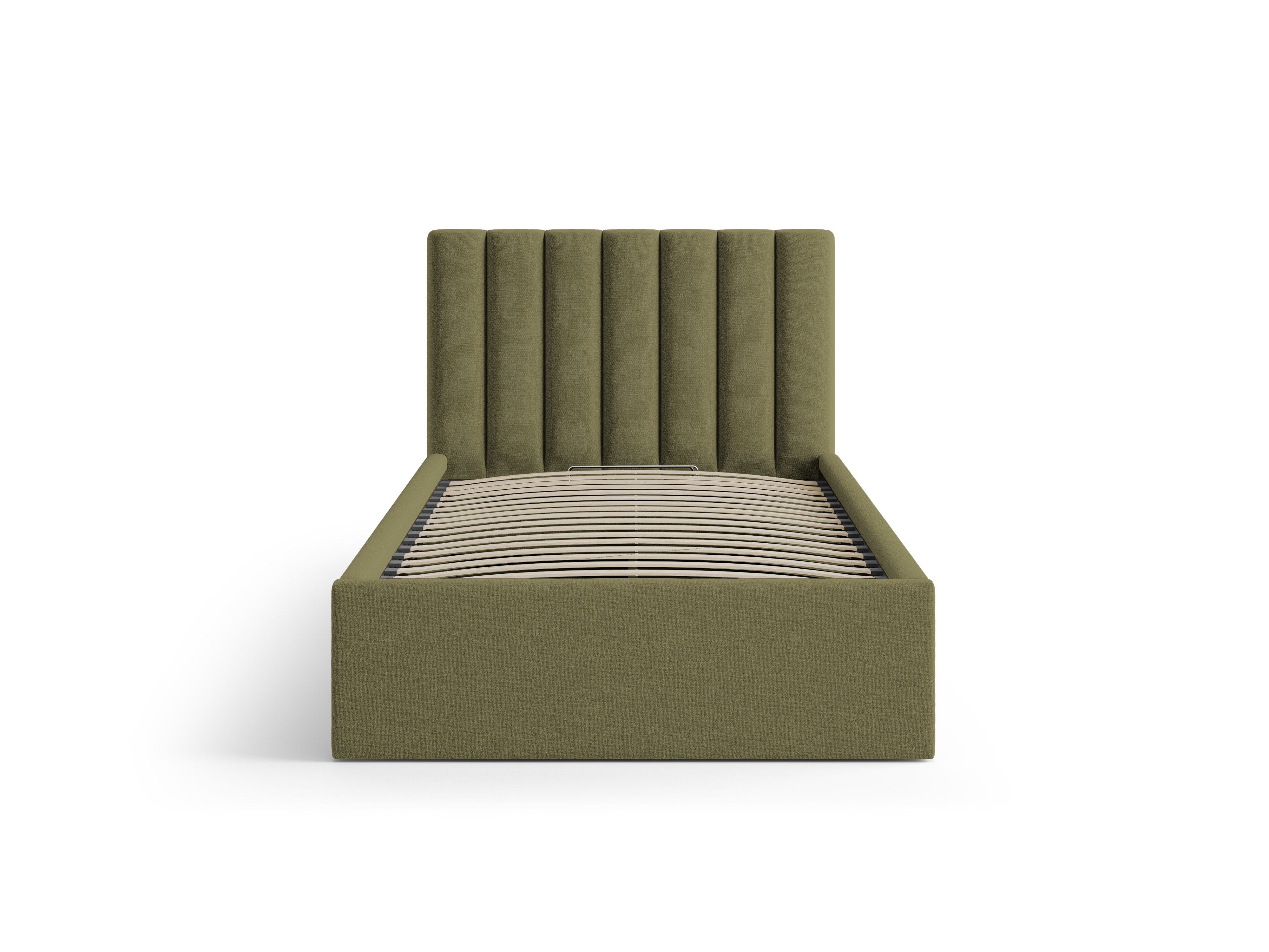 Single bed with storage for bedding ALLISON green