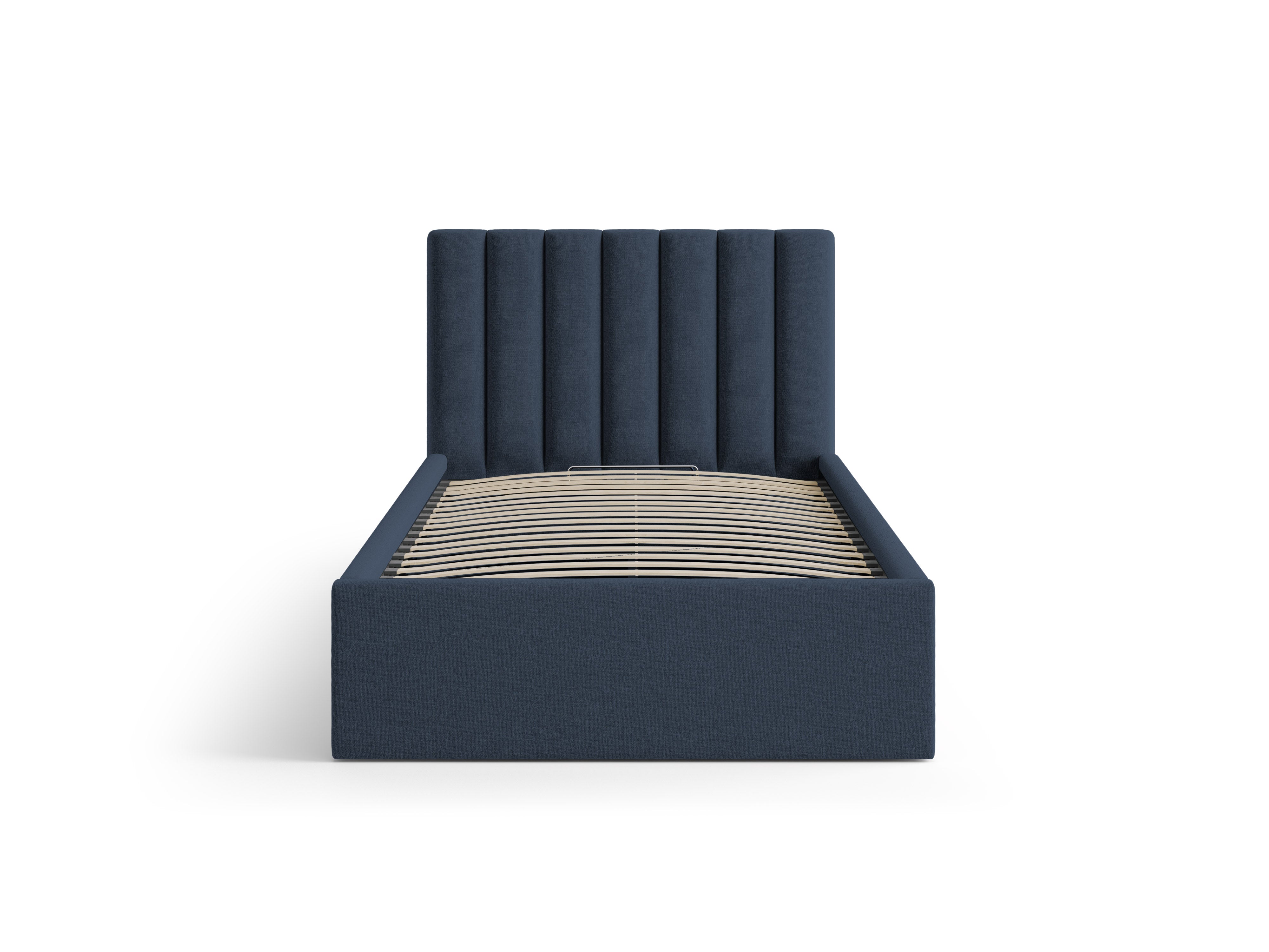 Single bed with storage for bedding ALLISON royal blue