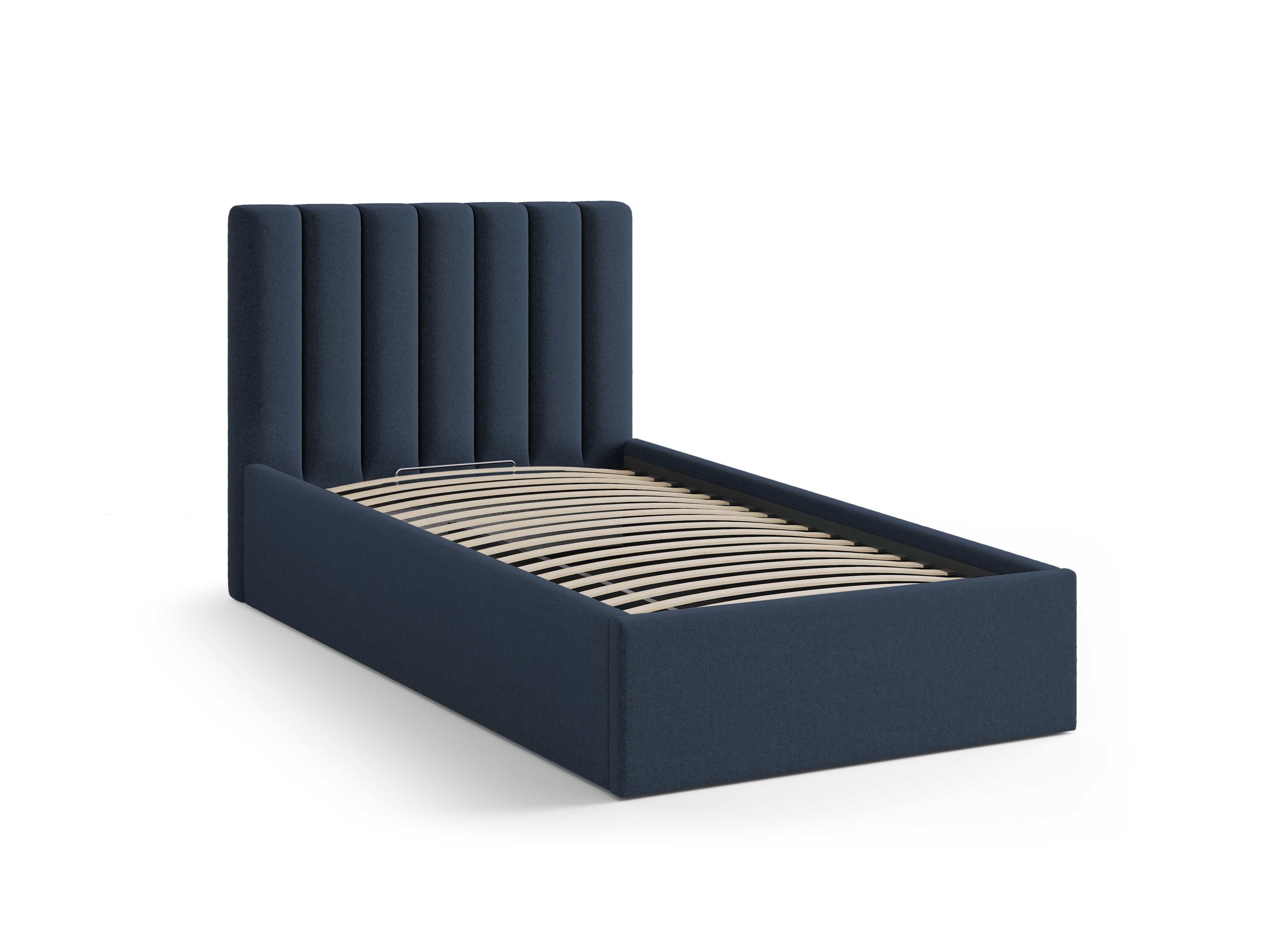 Single bed with storage for bedding ALLISON royal blue