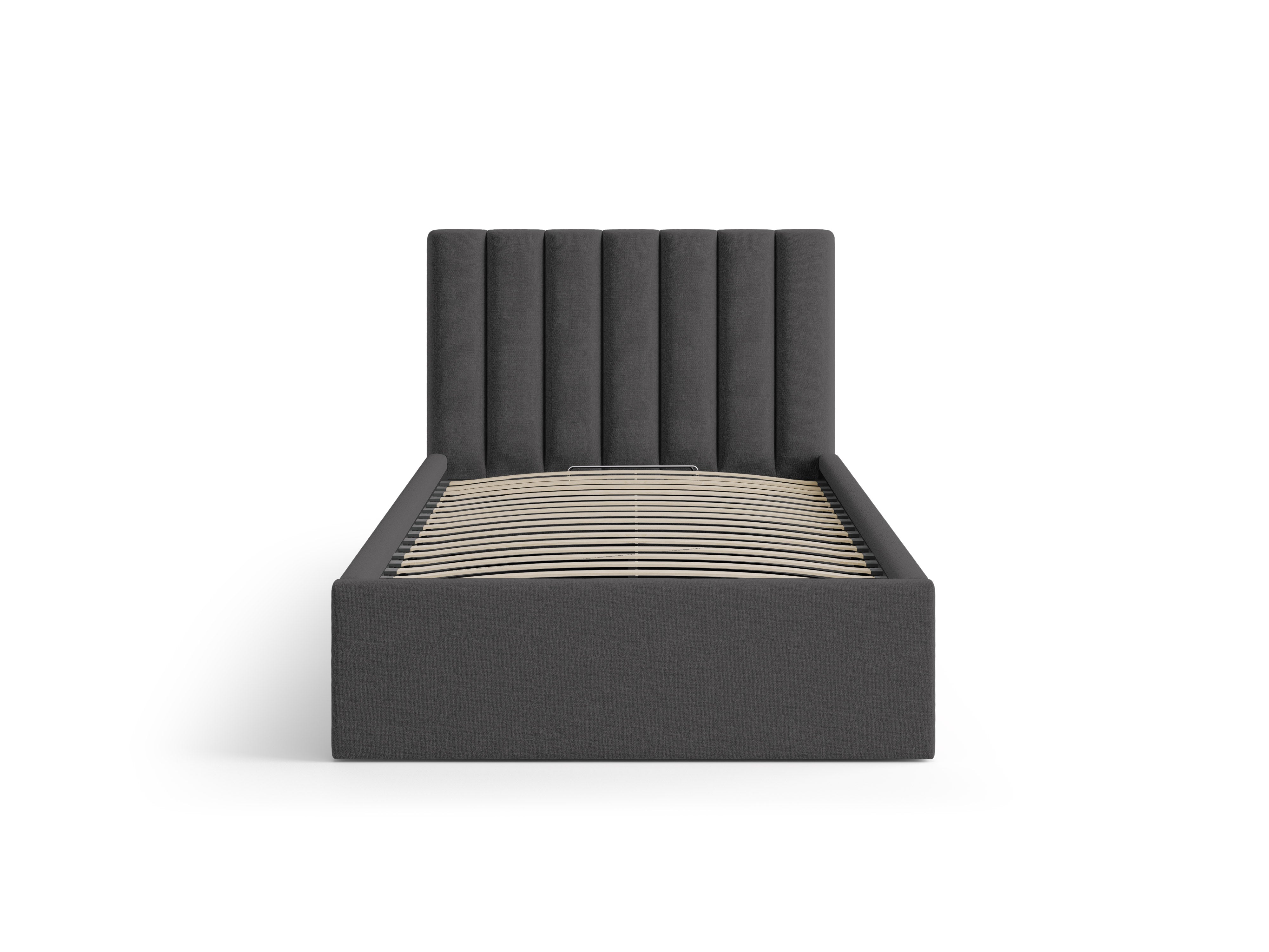 Single bed with storage for bedding ALLISON in anthracite