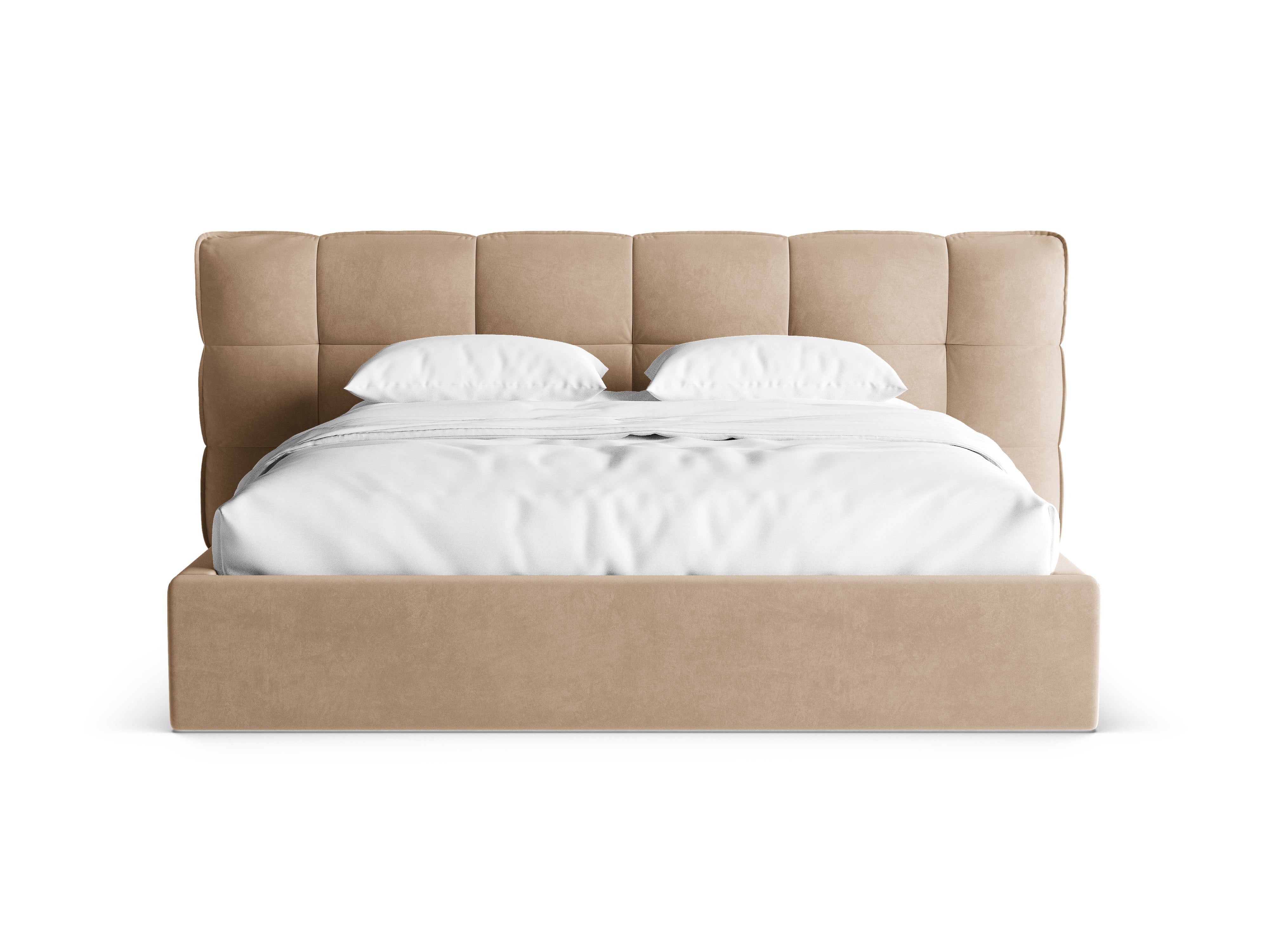 Velvet Bed with Storage ERIC Sand