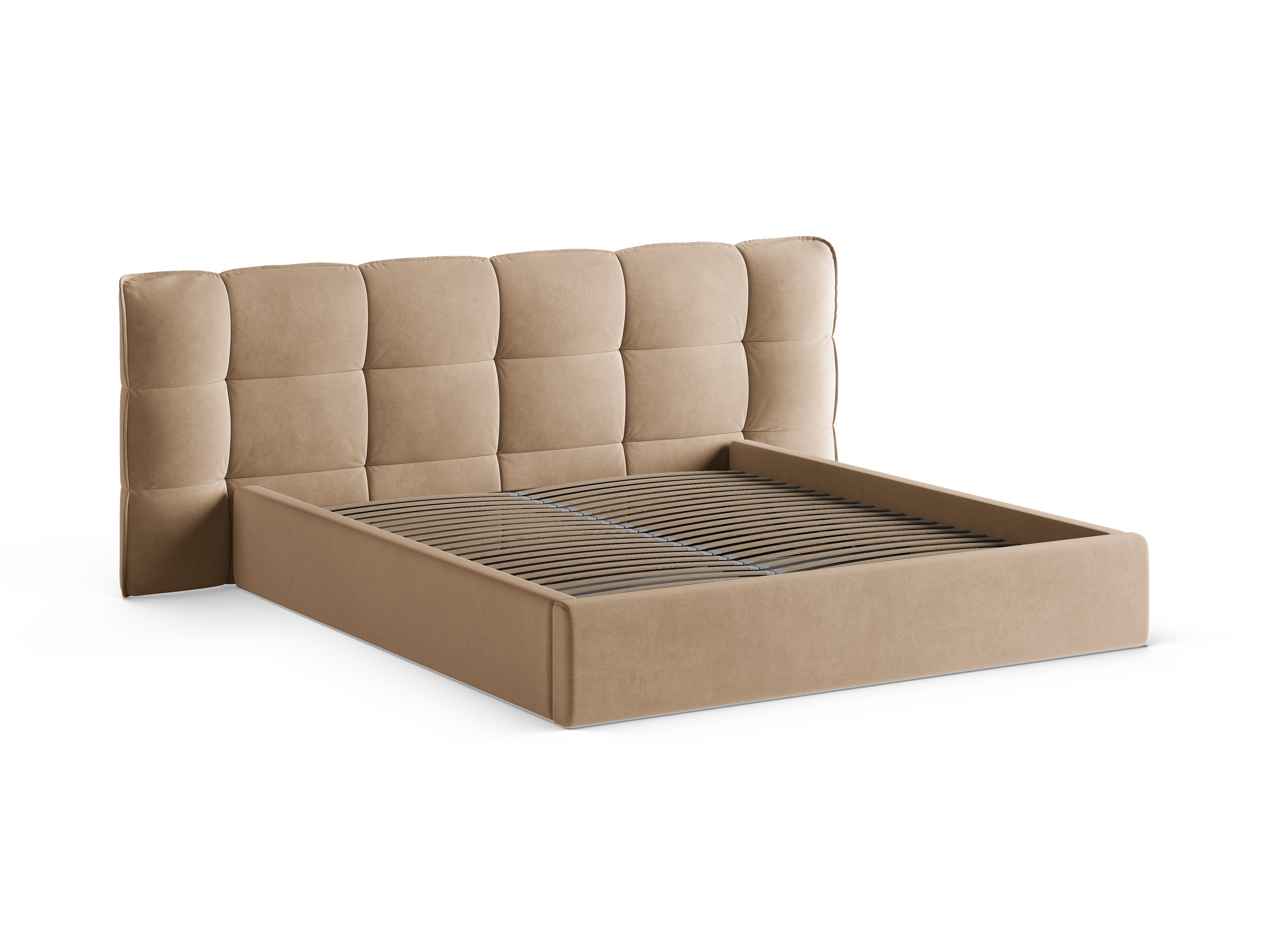 Velvet Bed with Storage ERIC Sand