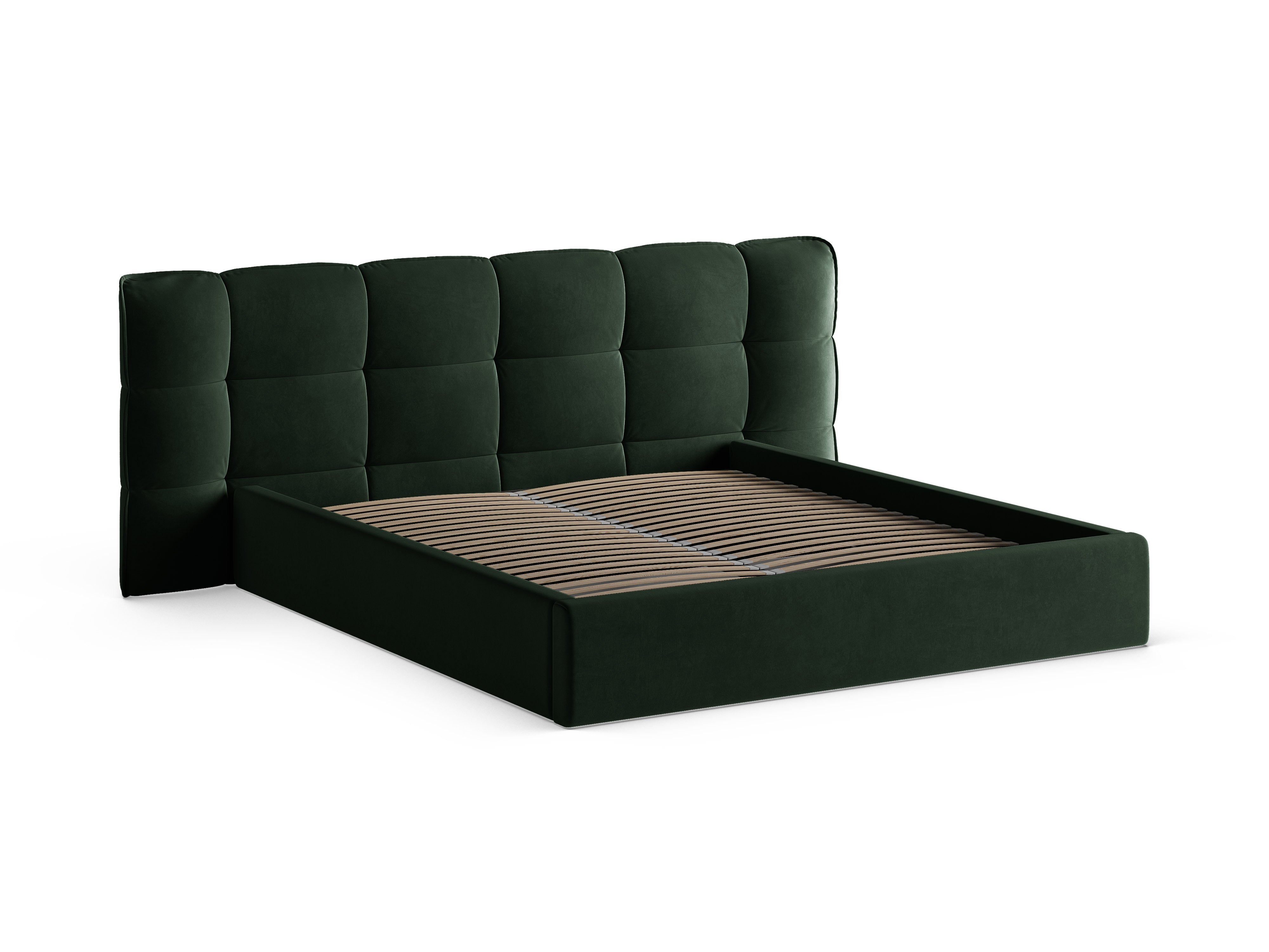 Velvet Bed with Storage ERIC in Bottle Green