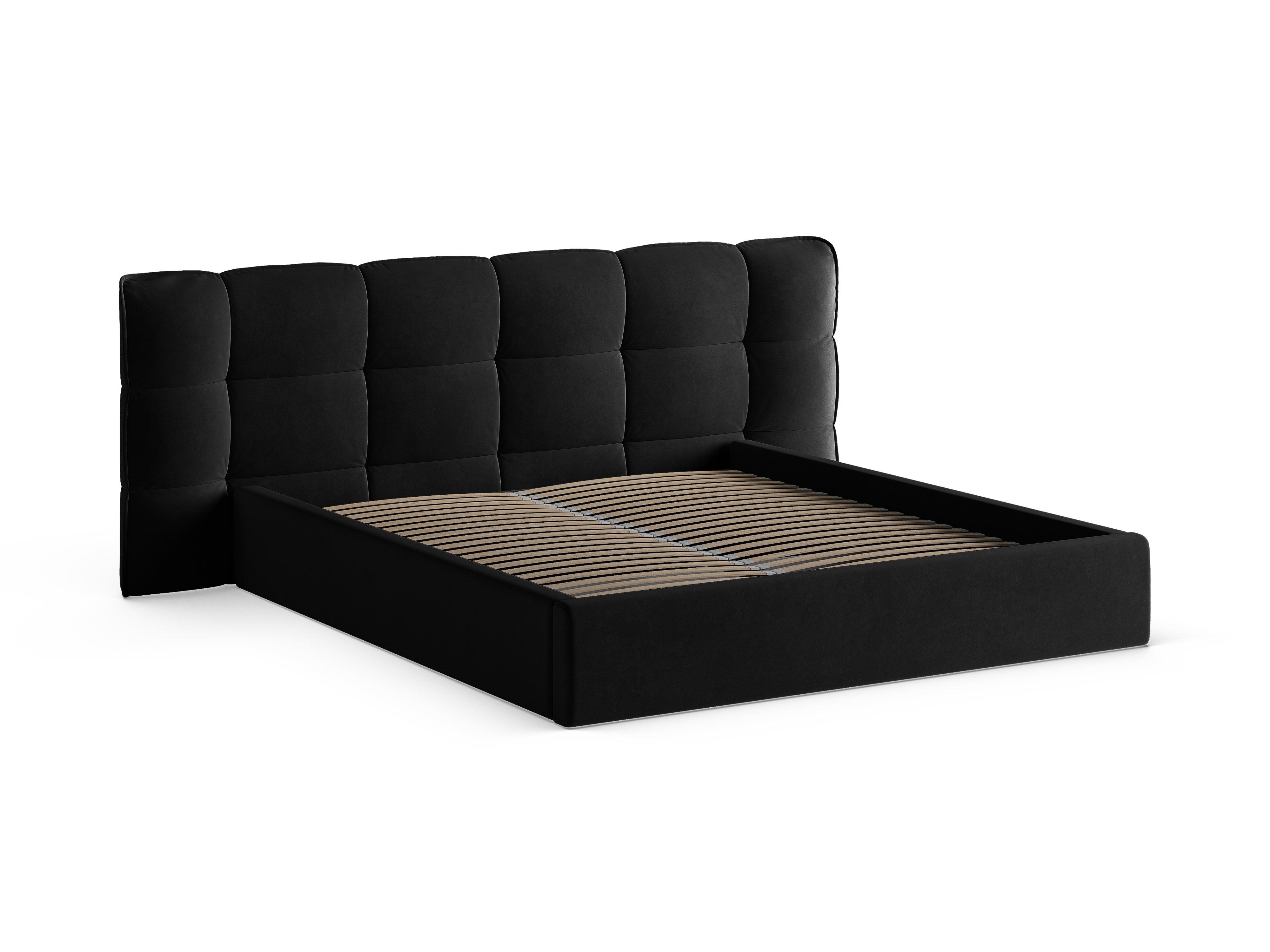 Velvet bed with storage ERIC black