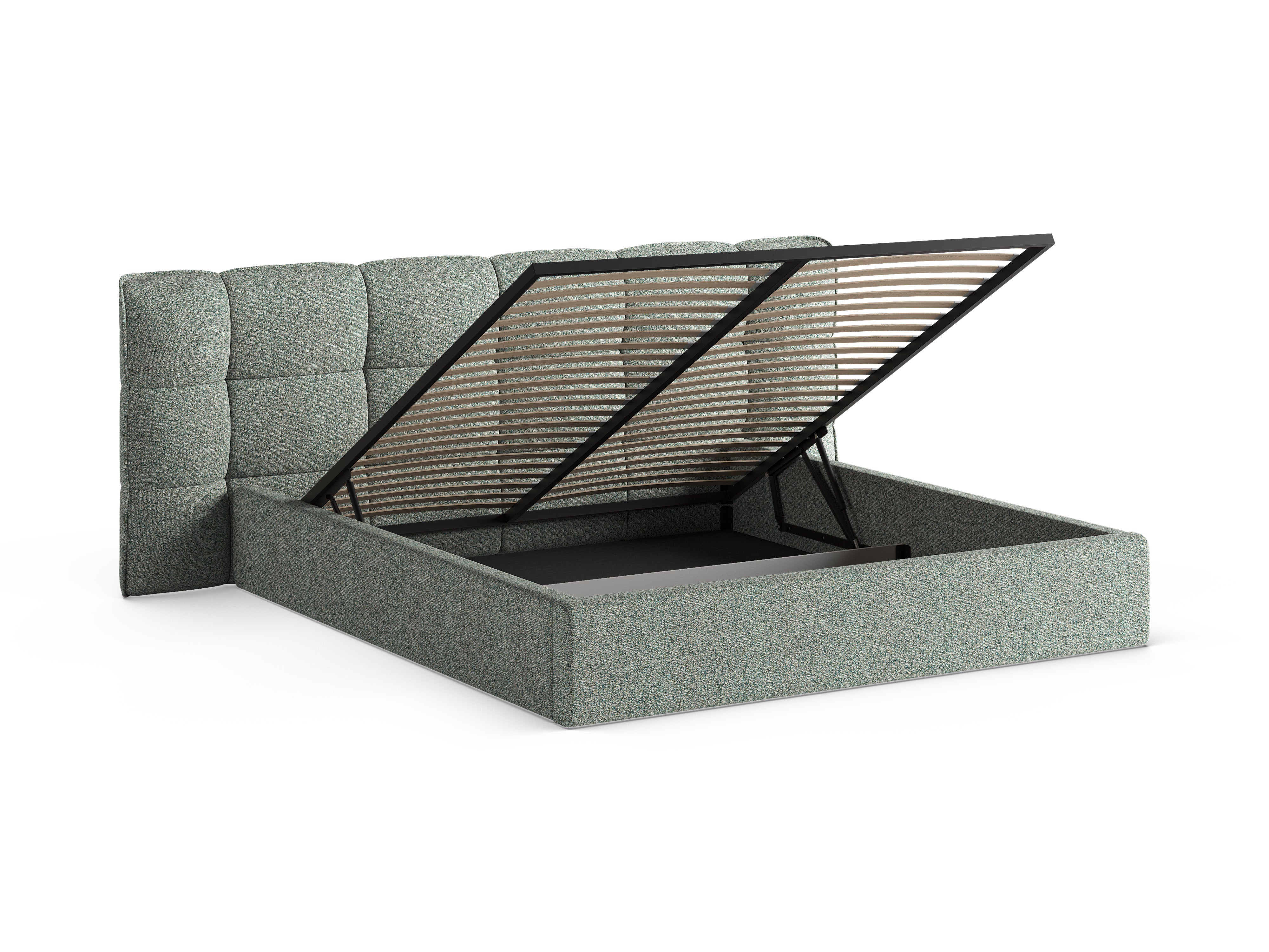 ERIC Bed with Storage in Moss Green Mélange