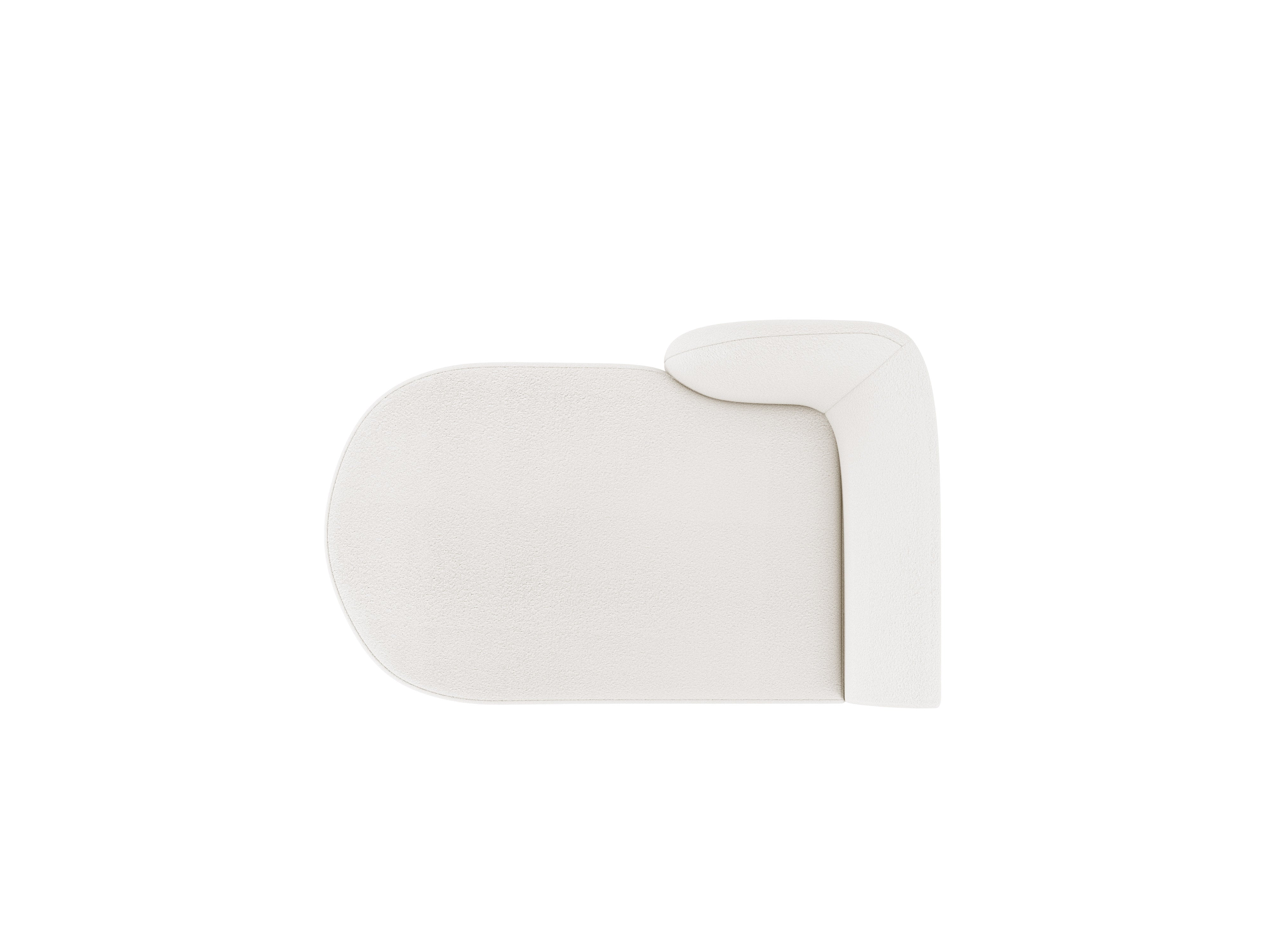 Left-facing chaise longue MILEY white boucle